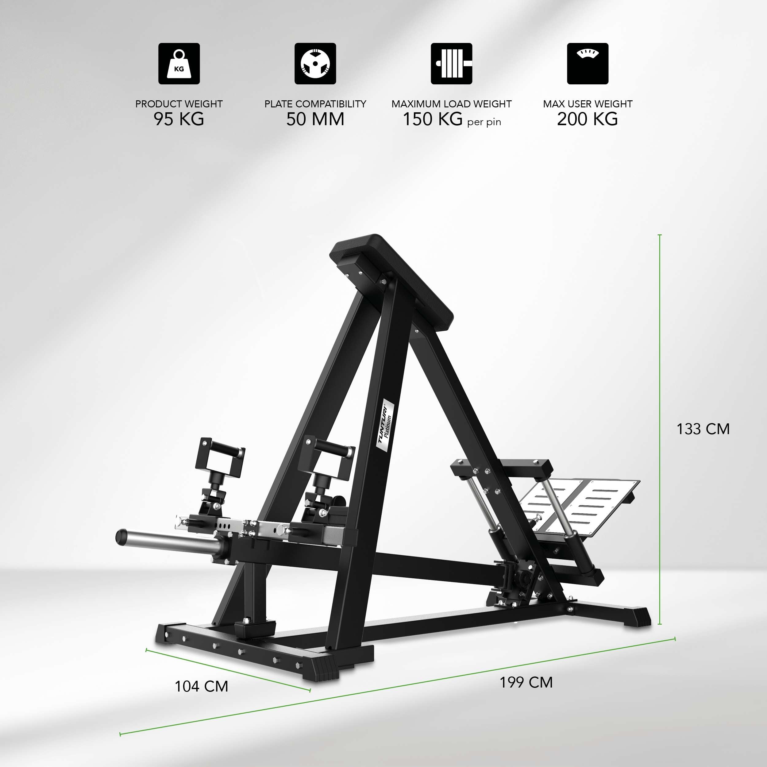Tunturi Platinum - Adjustable T-bar Row - Plate loaded - V-series afbeelding 2