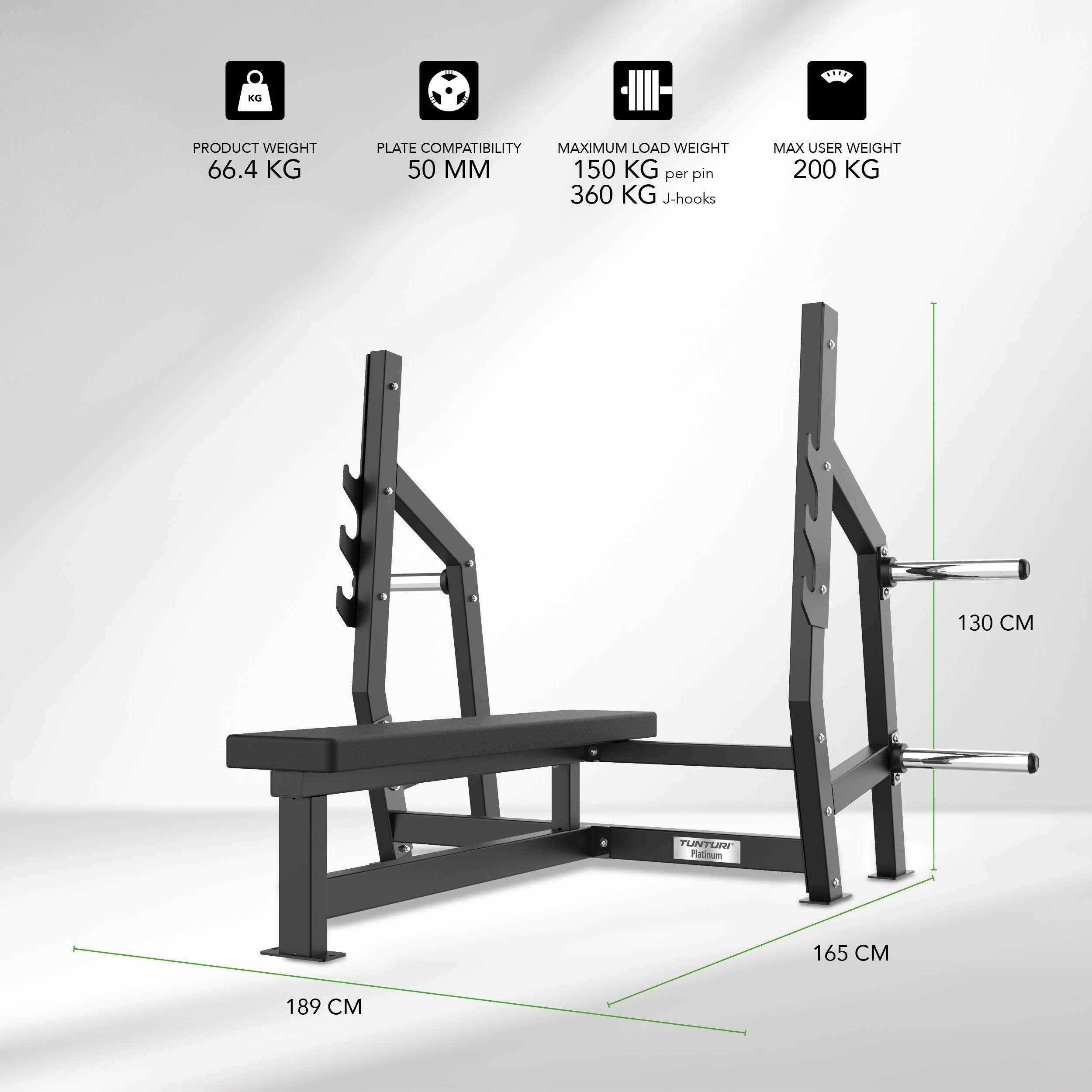 Tunturi Platinum - Horizontal Bench Press - V-series afbeelding 2