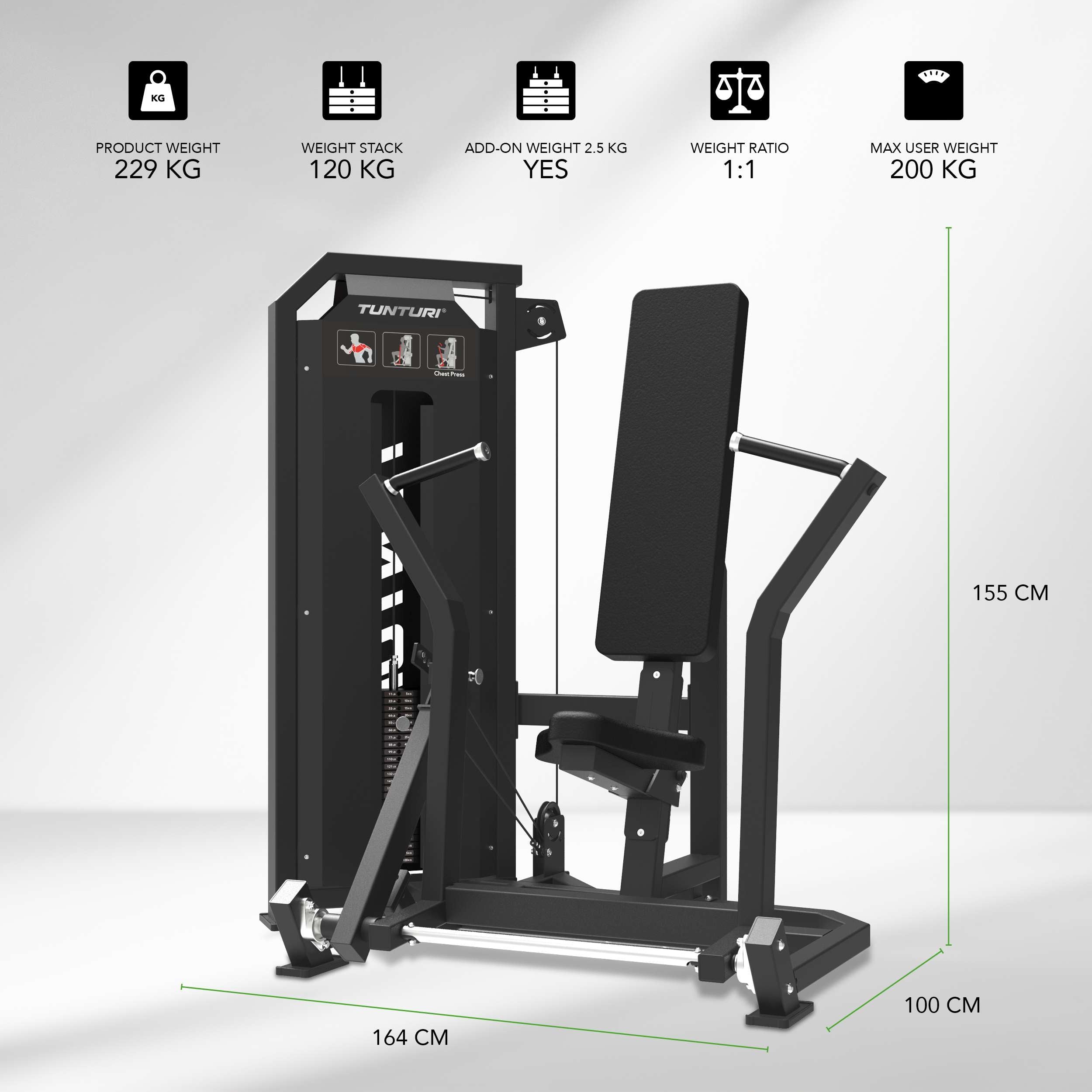 Tunturi Platinum - Chest Press - Selectorized - V-series afbeelding 2