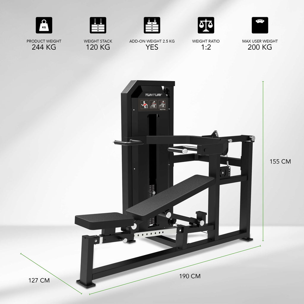 Tunturi Platinum - Multi Press - Selectorized - V-series afbeelding 2
