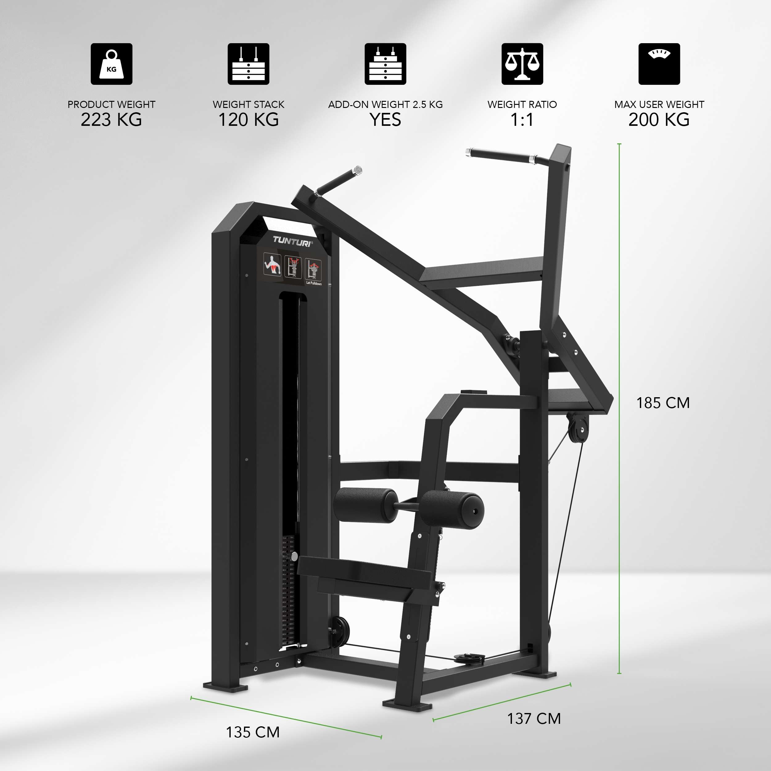 Tunturi Platinum - Lat Pulldown - Selectorized - V-series afbeelding 2