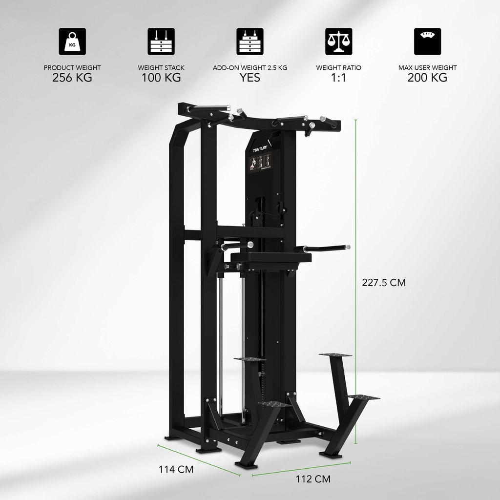 Tunturi Platinum - Dual Assisted Chin Up/Dip - Selectorized - V-series afbeelding 2