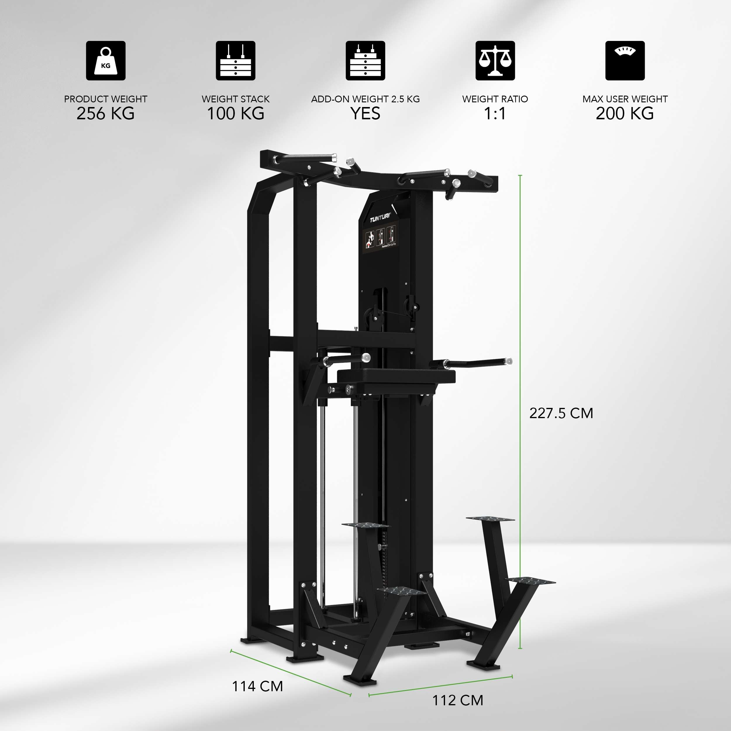 Tunturi Platinum - Dual Assisted Chin Up/Dip - Selectorized - V-series afbeelding 2