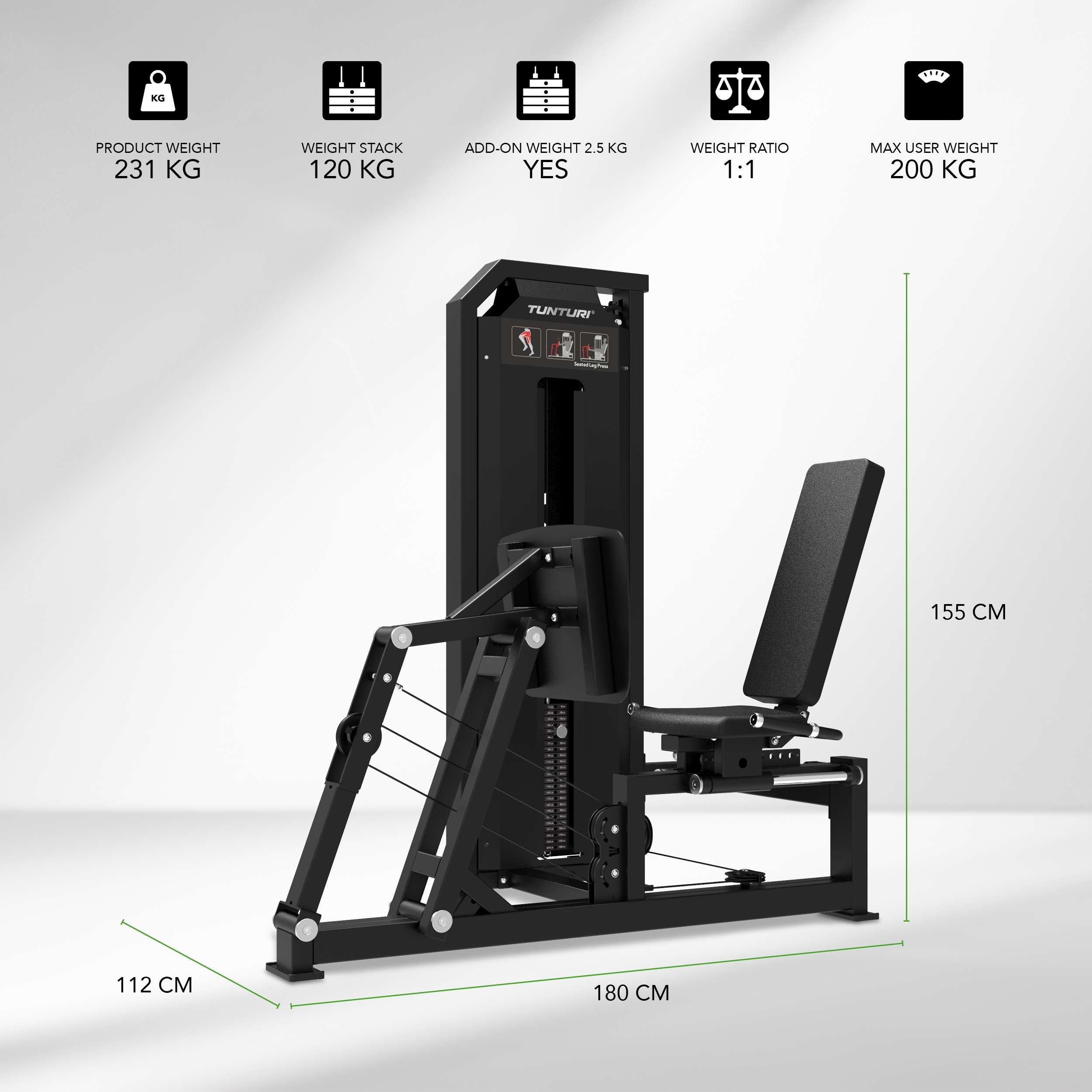 Tunturi Platinum - Seated Leg Press - Selectorized - V-series afbeelding 2