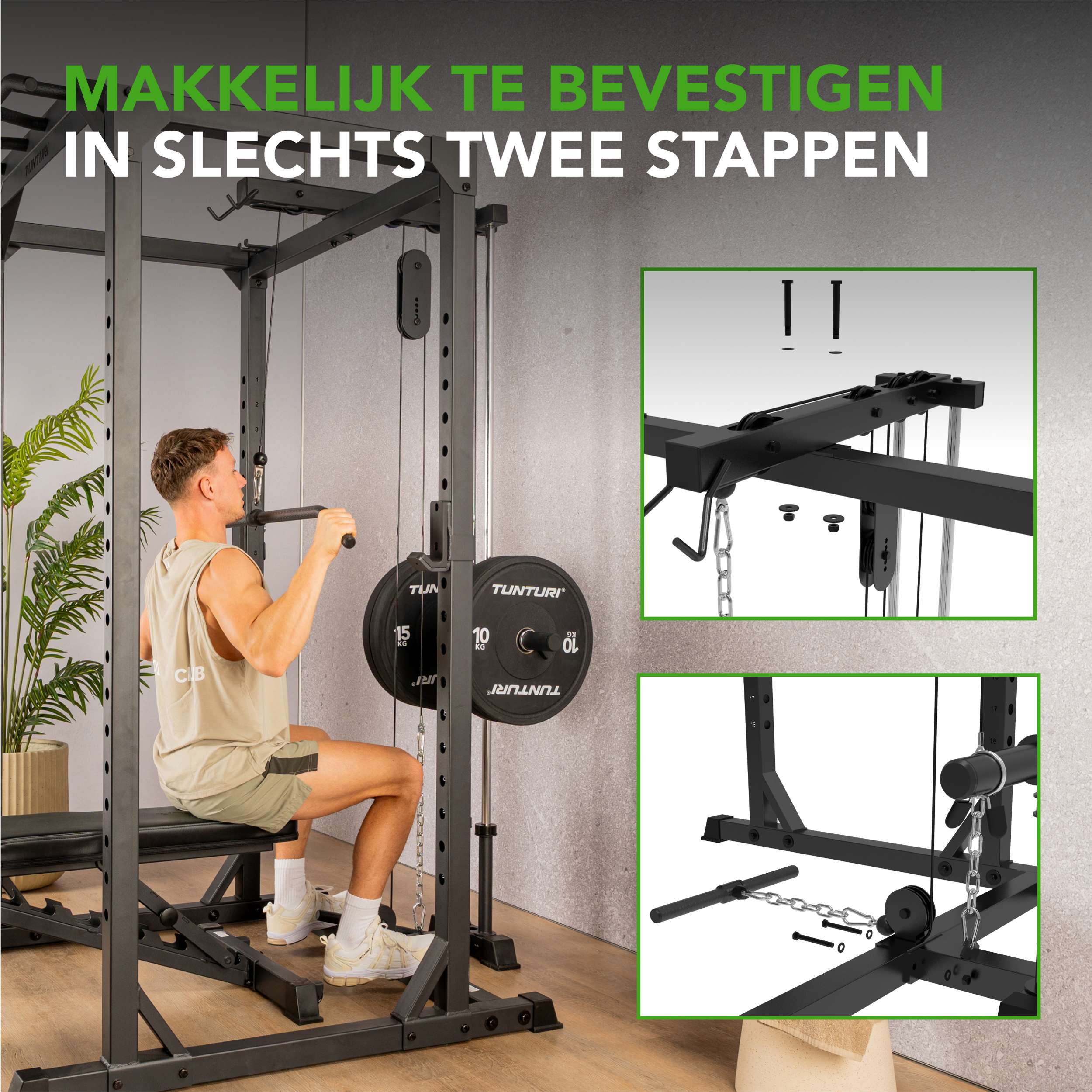Tunturi PR60 Power Rack - Pulley Attachment (1/2) afbeelding 2