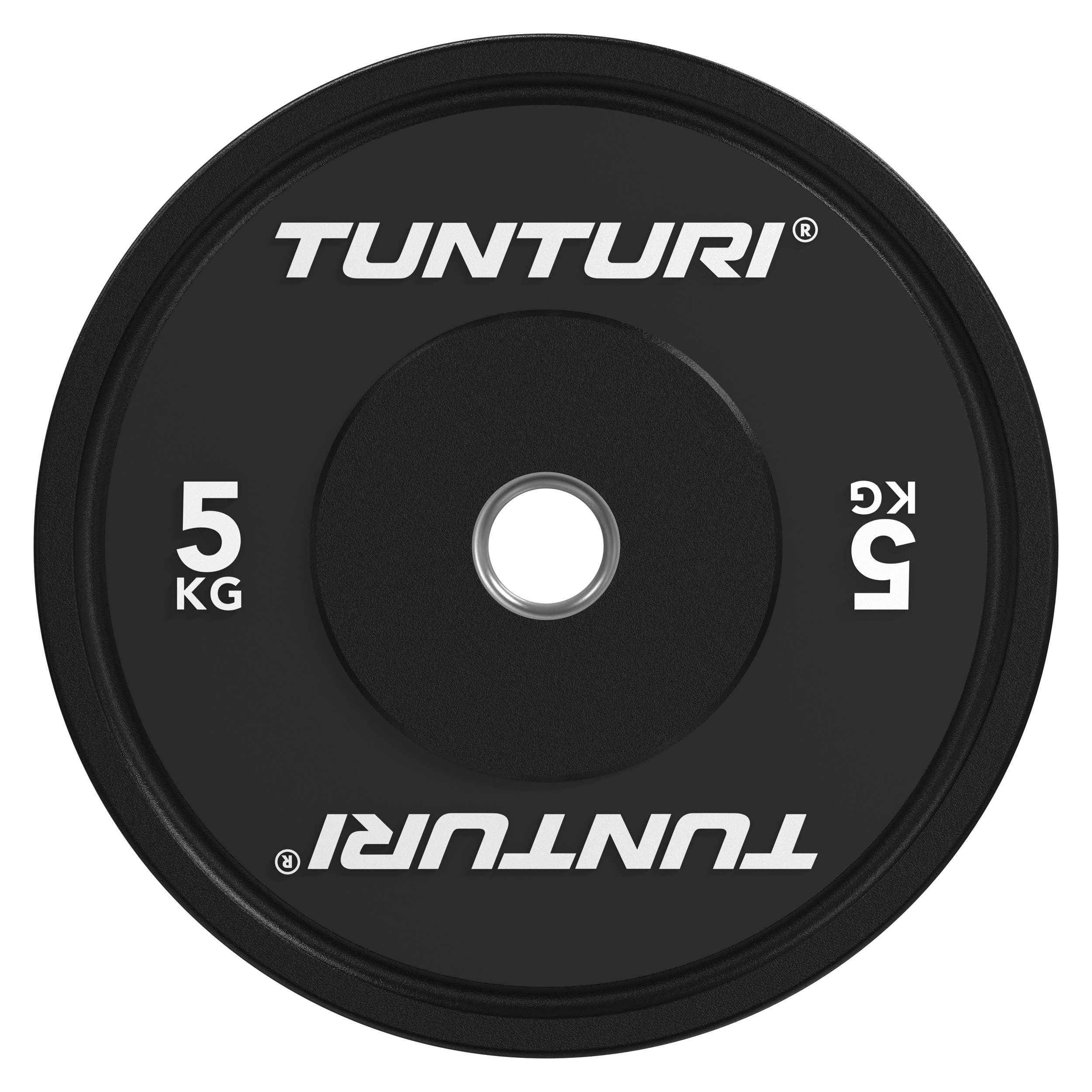 Tunturi Platinum Bumper Plate Black, 5kg afbeelding 2