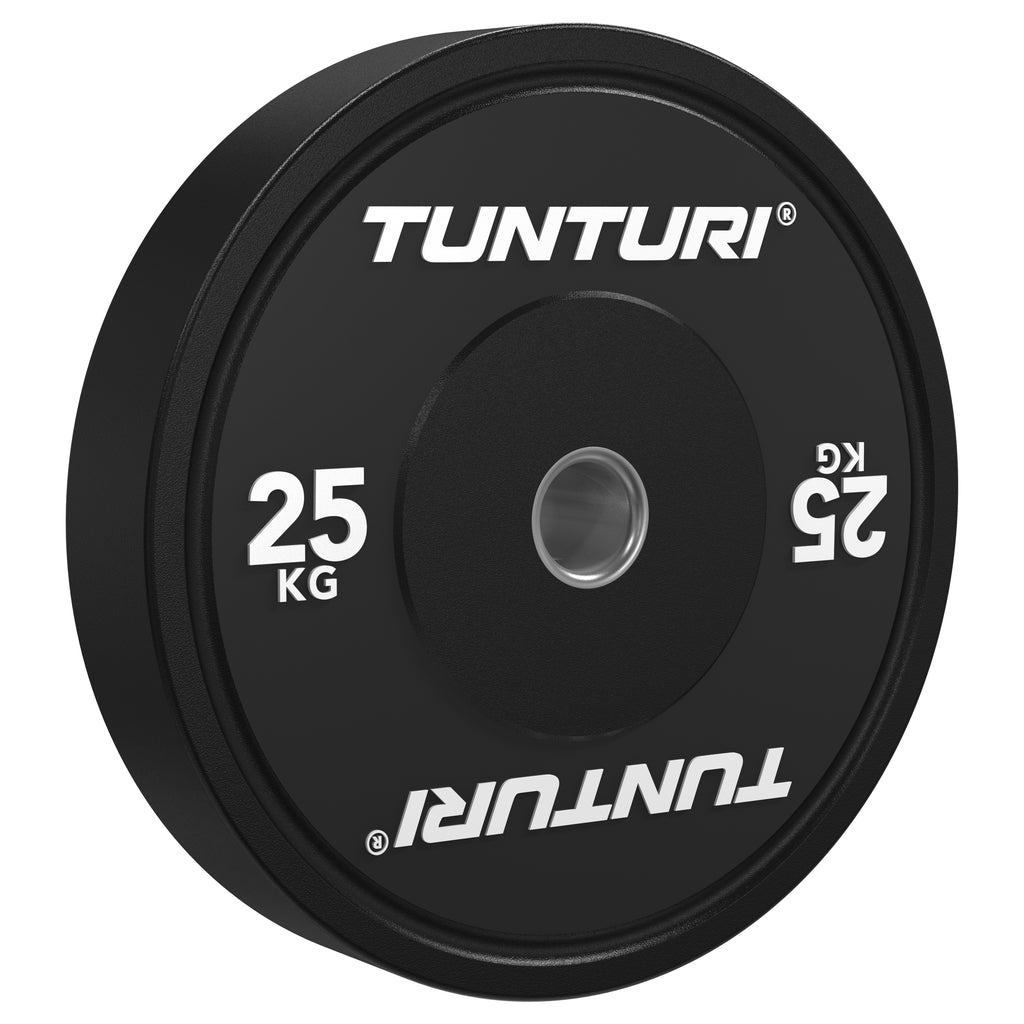 Tunturi Platinum Bumper Plate Black, 25kg