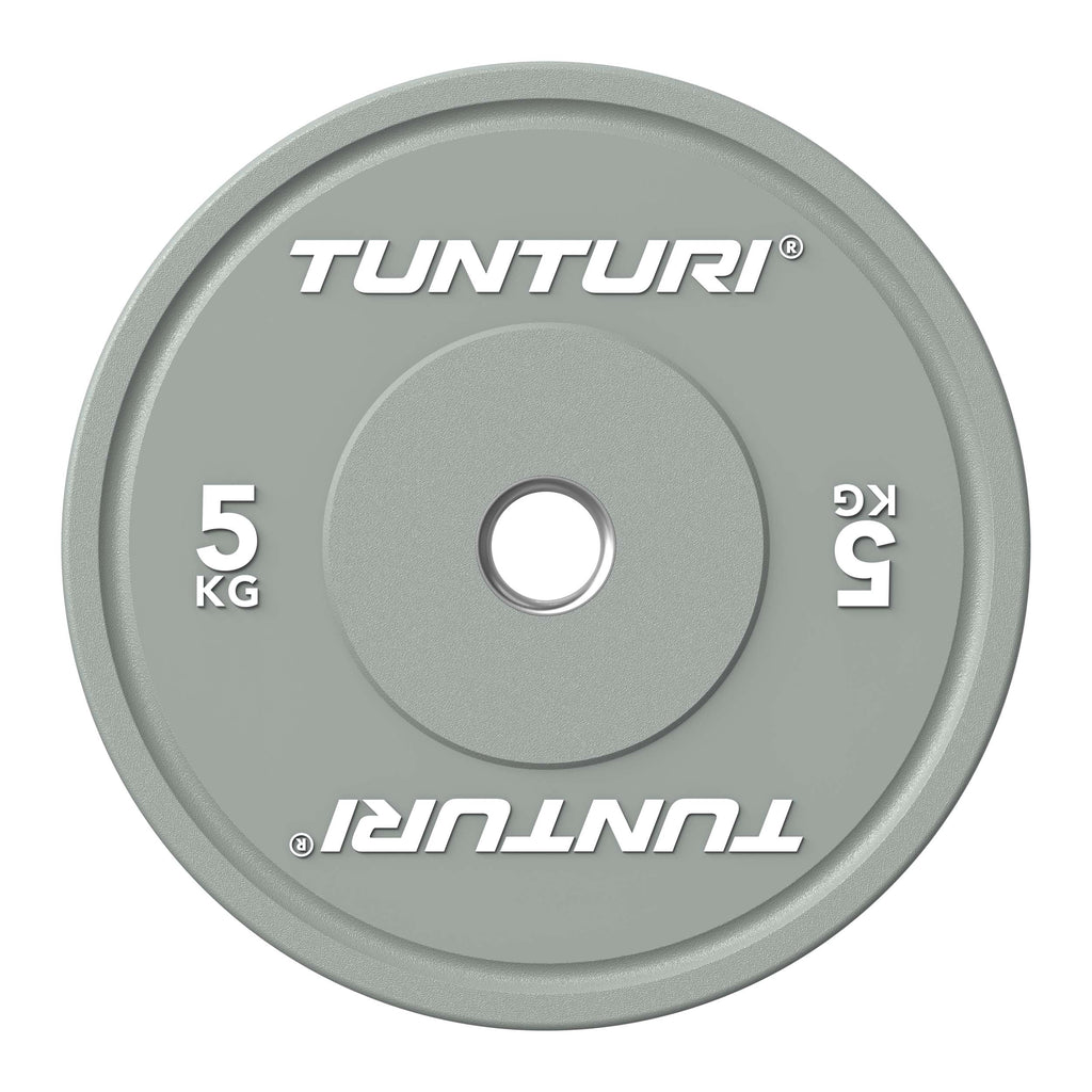 Tunturi Platinum Bumper Plate Grey, 5kg afbeelding 2