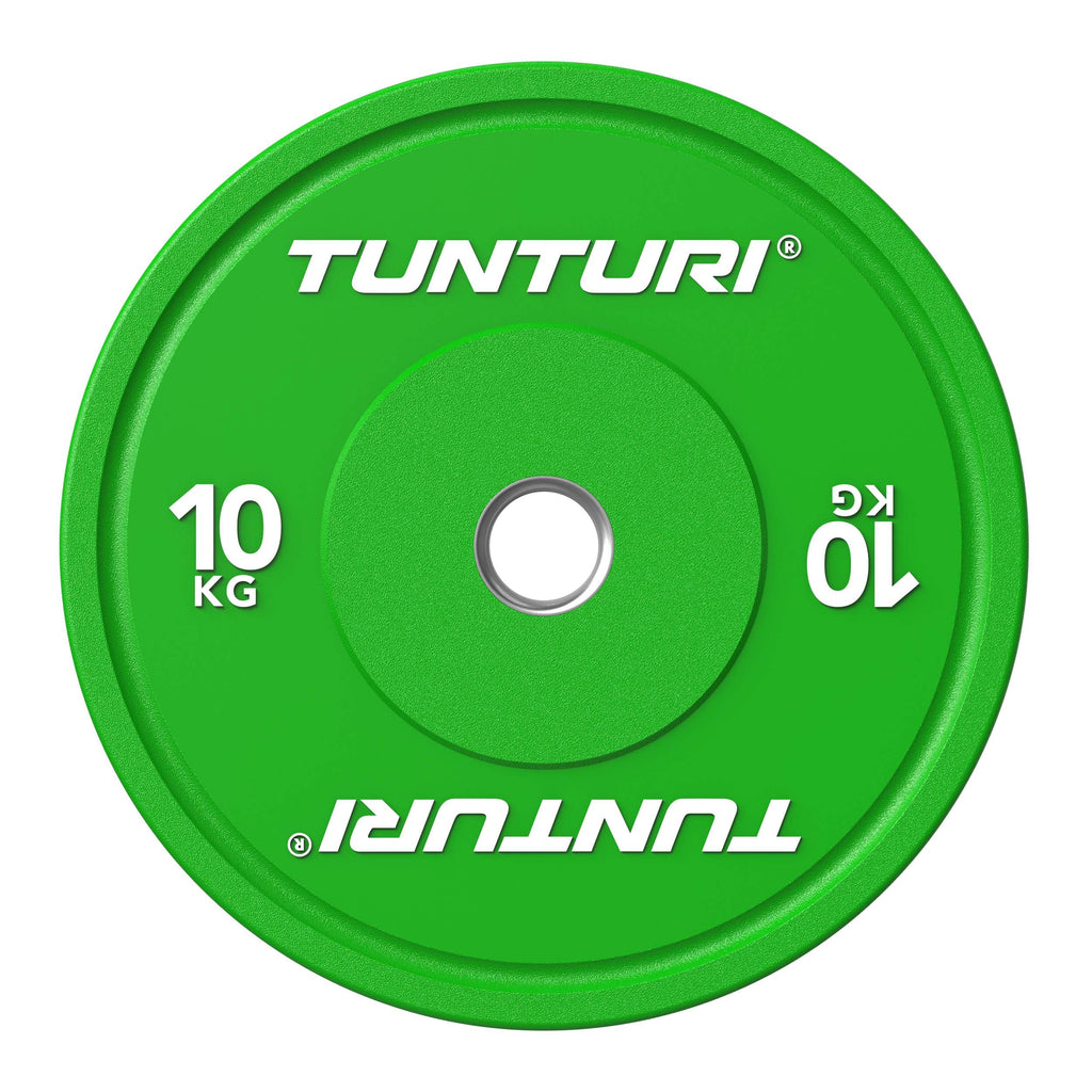 Tunturi Platinum Bumper Plate Green, 10kg afbeelding 2