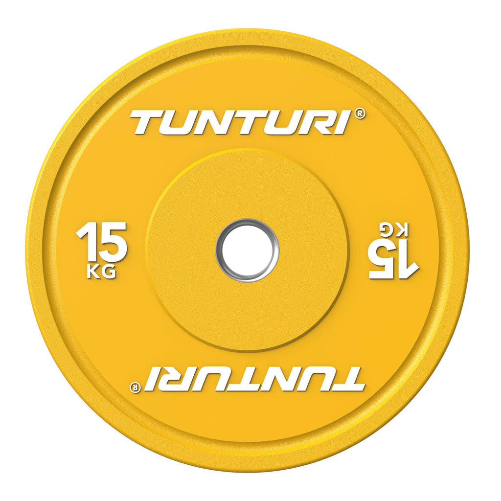 Tunturi Platinum Bumper Plate Yellow, 15kg afbeelding 2