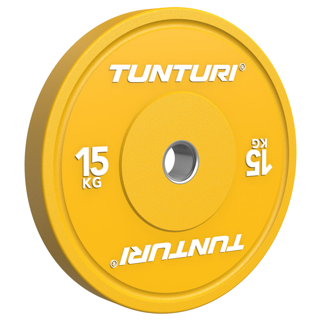 Tunturi Platinum Bumper Plate Yellow, 15kg