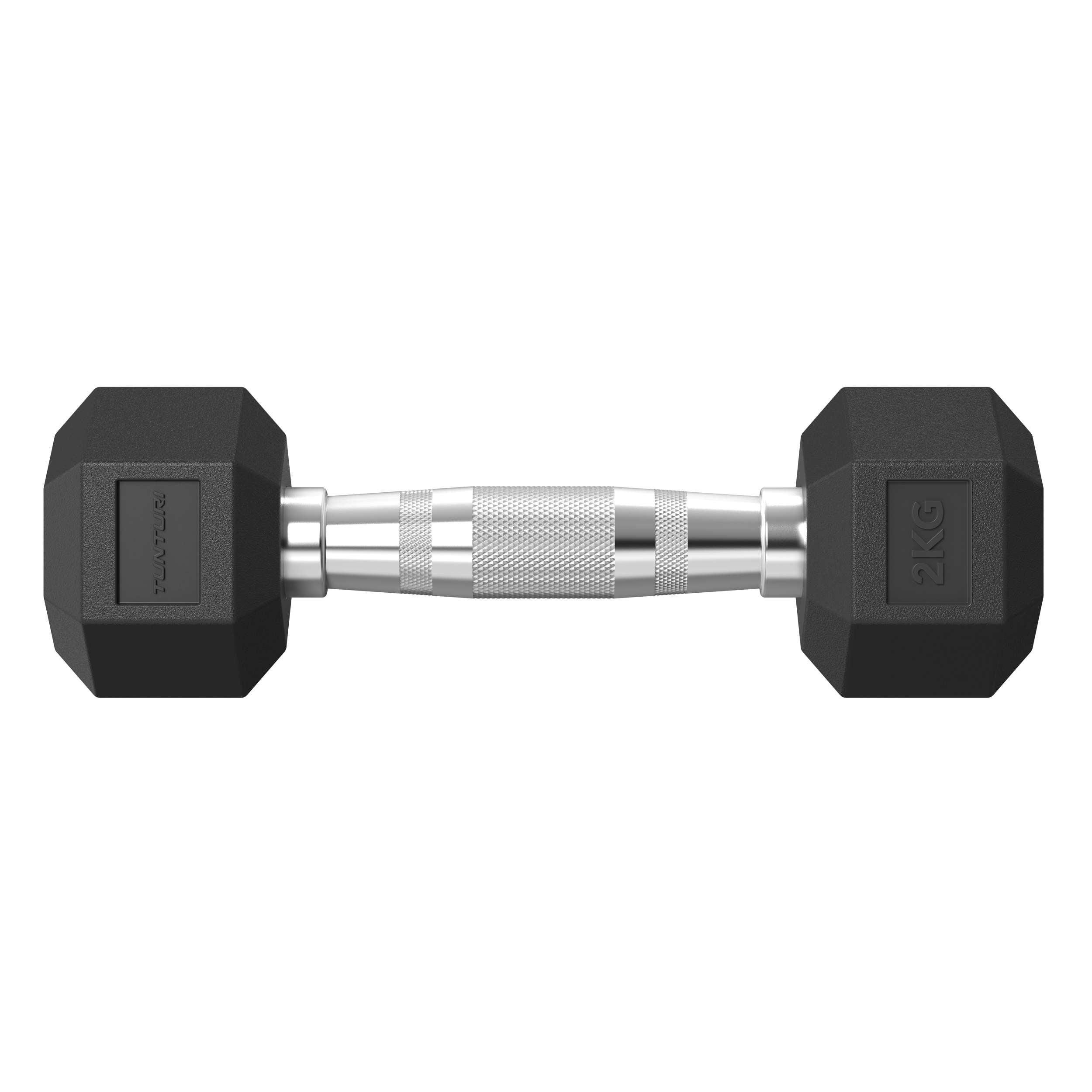 Tunturi Platinum Hex Rubber Dumbbell, 2kg, Pair afbeelding 2