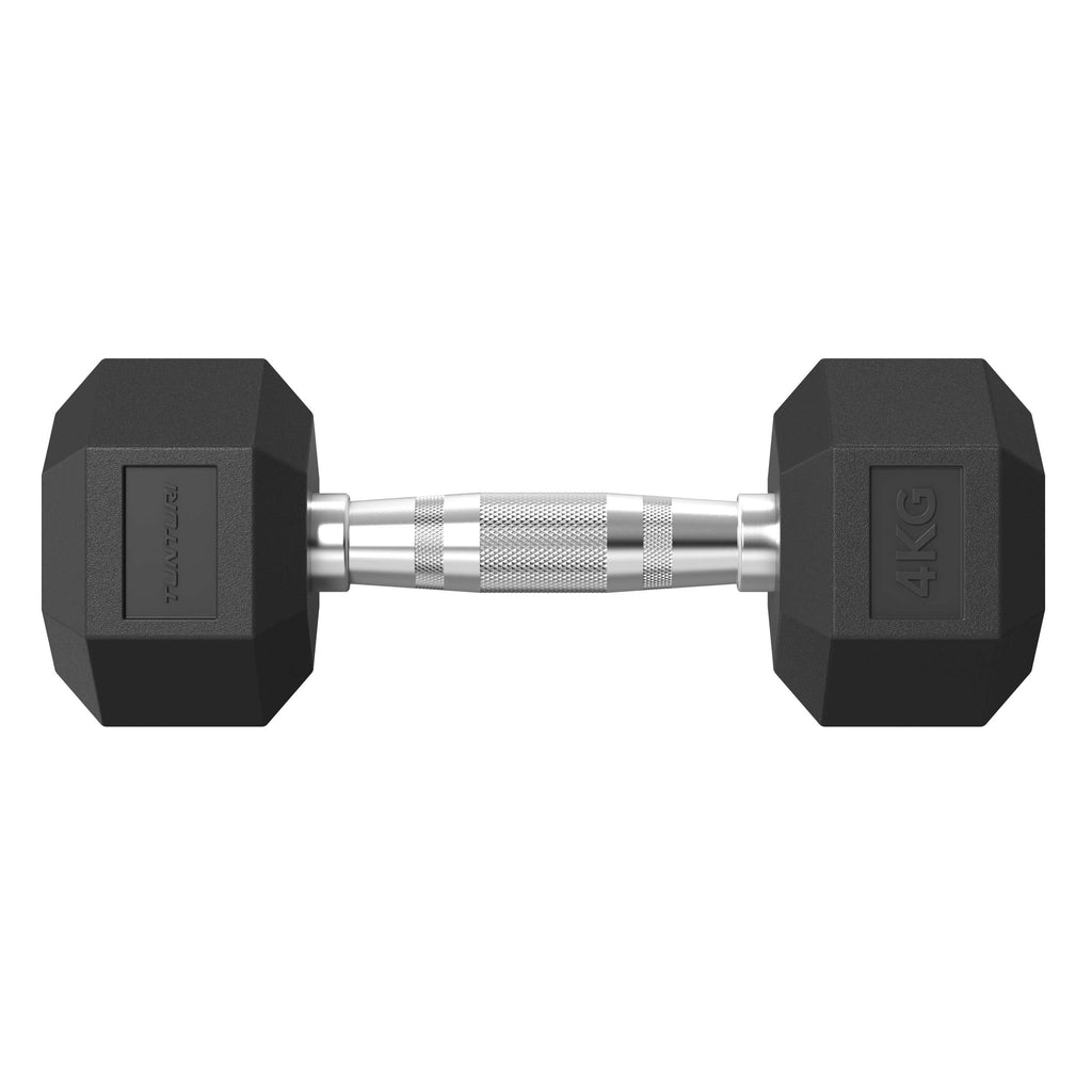Tunturi Platinum Hex Rubber Dumbbell, 4kg, Pair afbeelding 2
