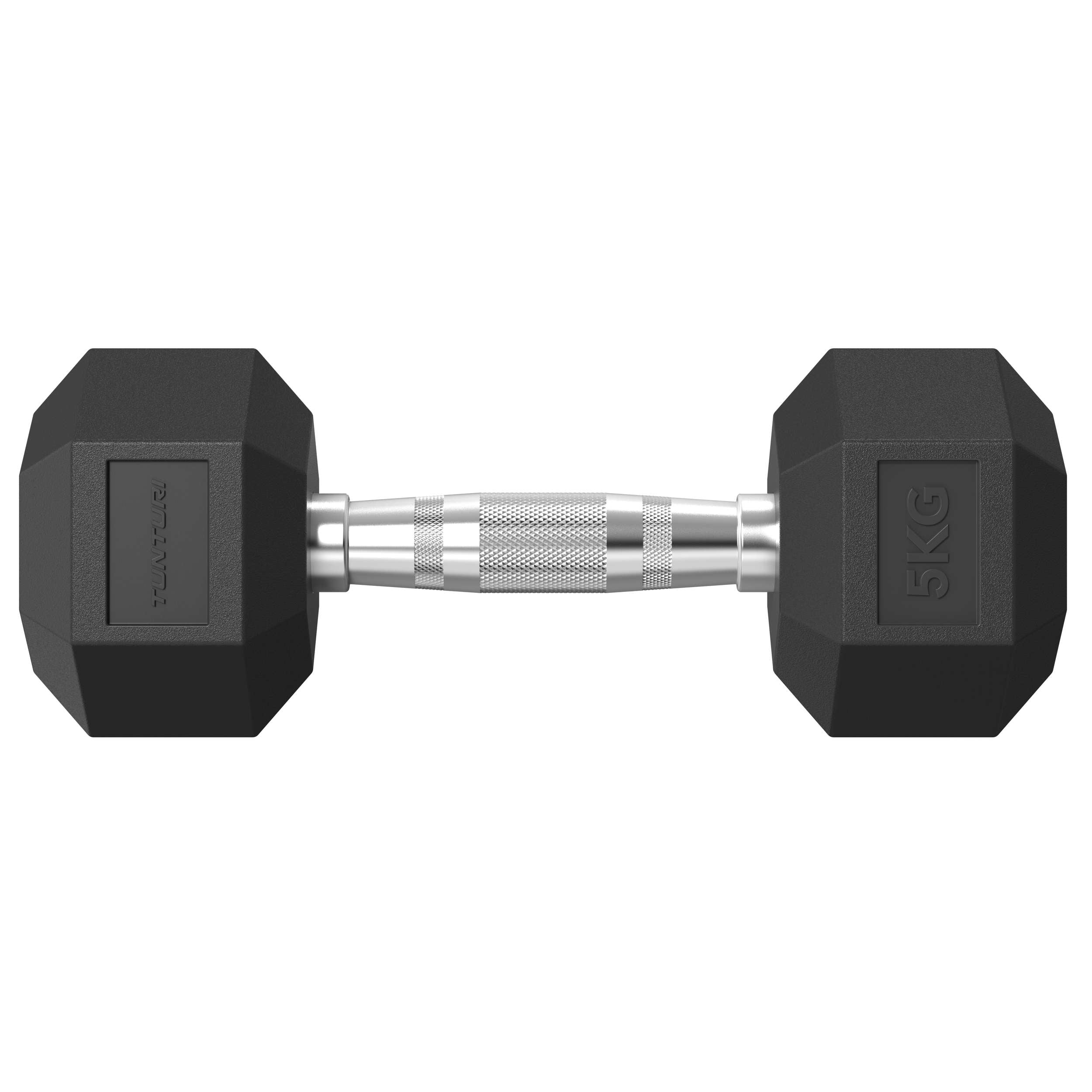 Tunturi Platinum Hex Rubber Dumbbell, 5kg, Pair afbeelding 2
