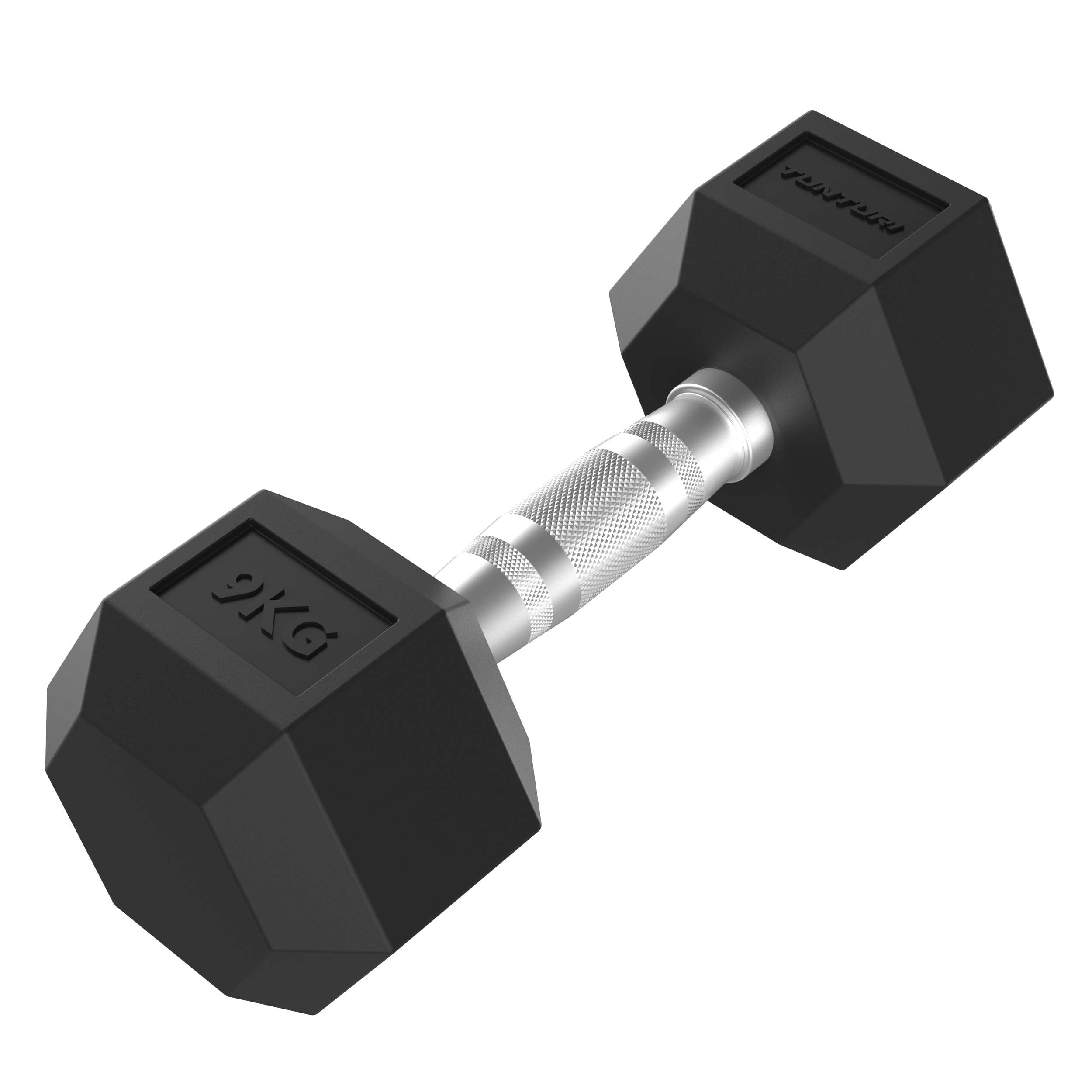 Tunturi Platinum Hex Rubber Dumbbell, 9kg
