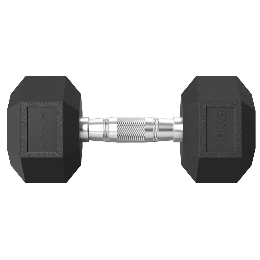 Tunturi Platinum Hex Rubber Dumbbell, 10kg afbeelding 2
