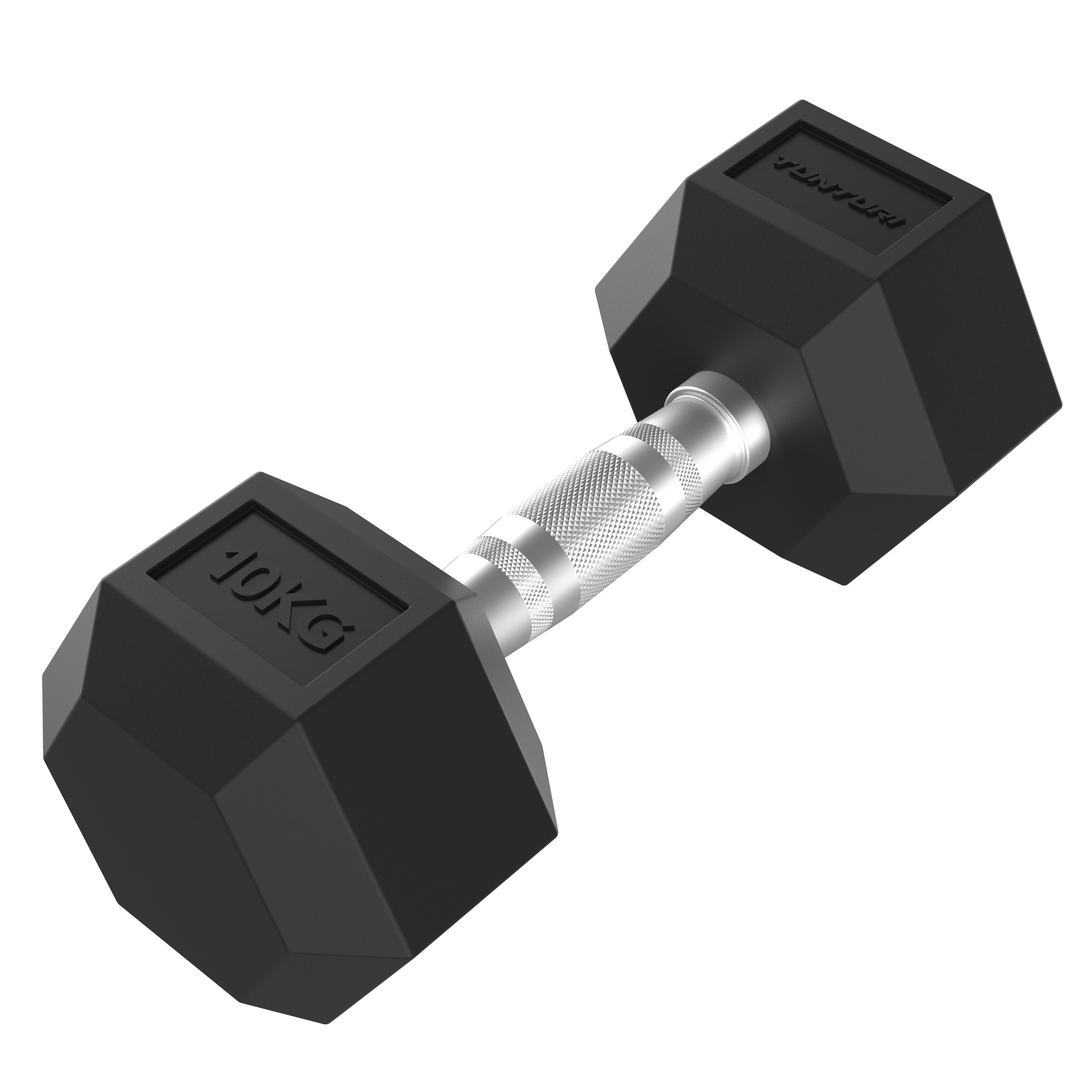 Tunturi Platinum Hex Rubber Dumbbell, 10kg