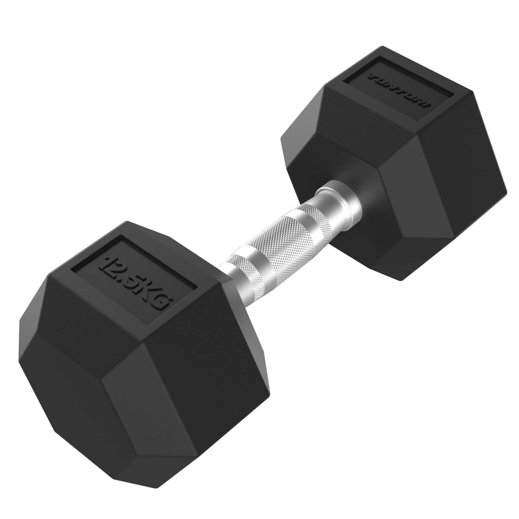 Tunturi Platinum Hex Rubber Dumbbell, 12.5kg