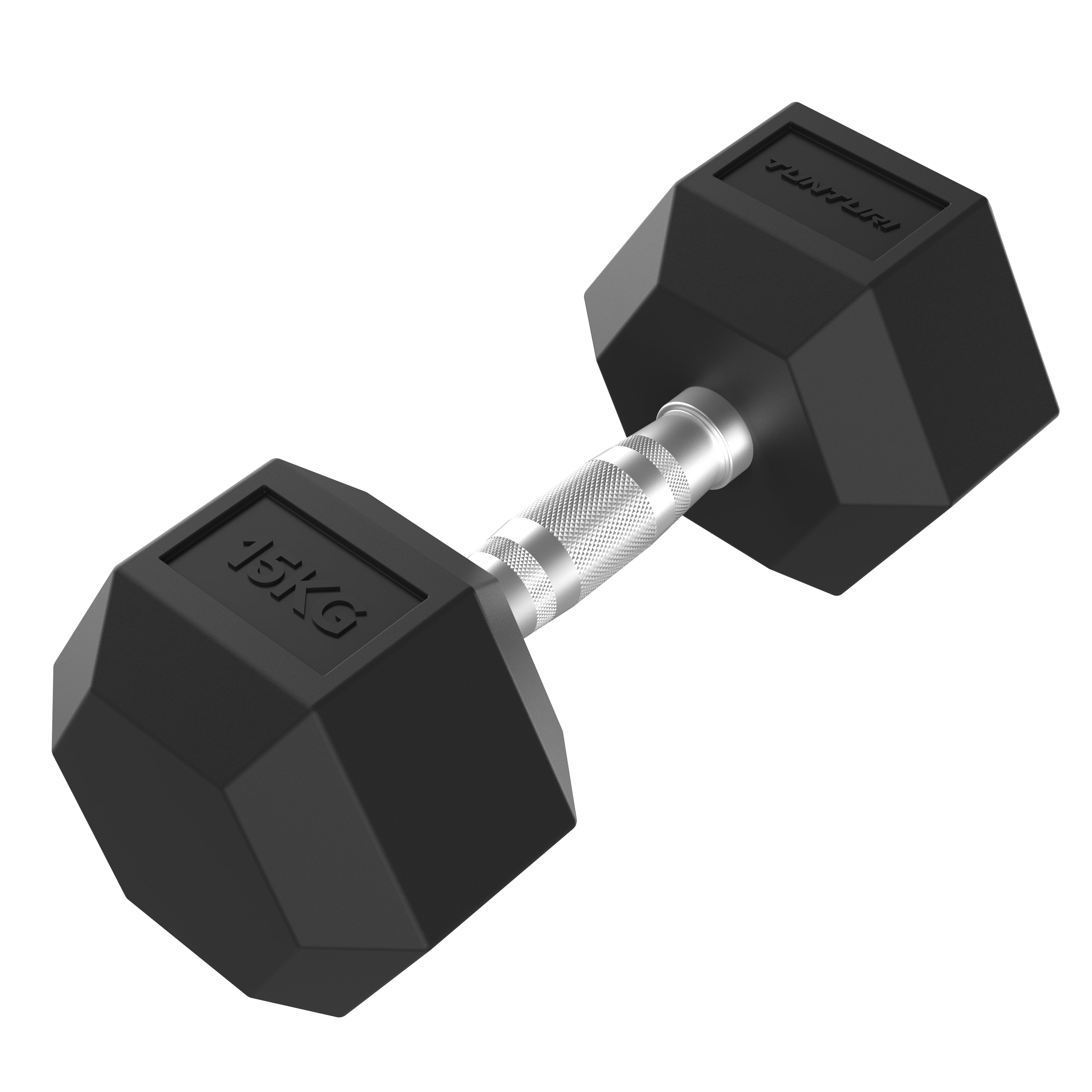 Tunturi Platinum Hex Rubber Dumbbell, 15kg
