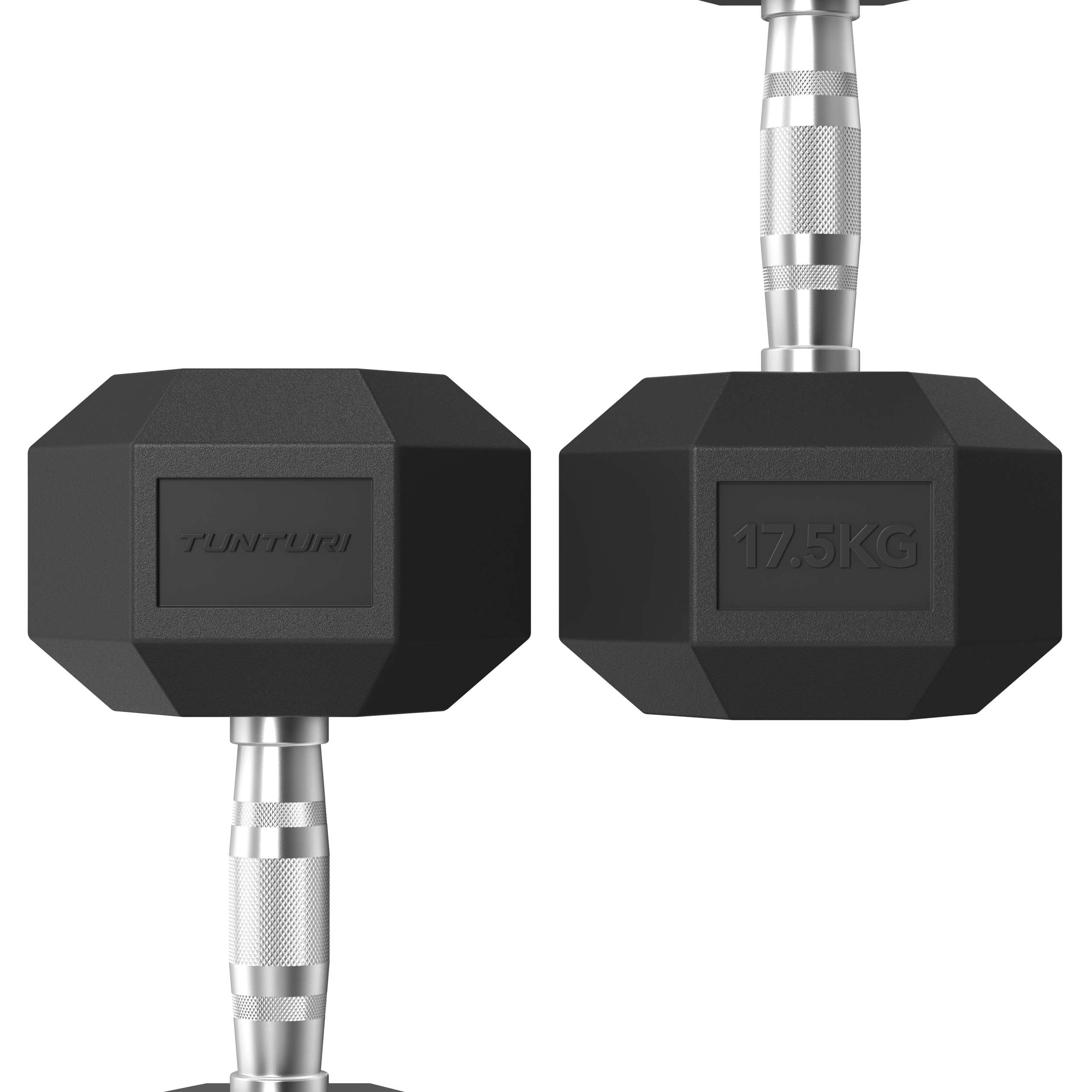 Tunturi Platinum Hex Rubber Dumbbell, 17.5kg afbeelding 3