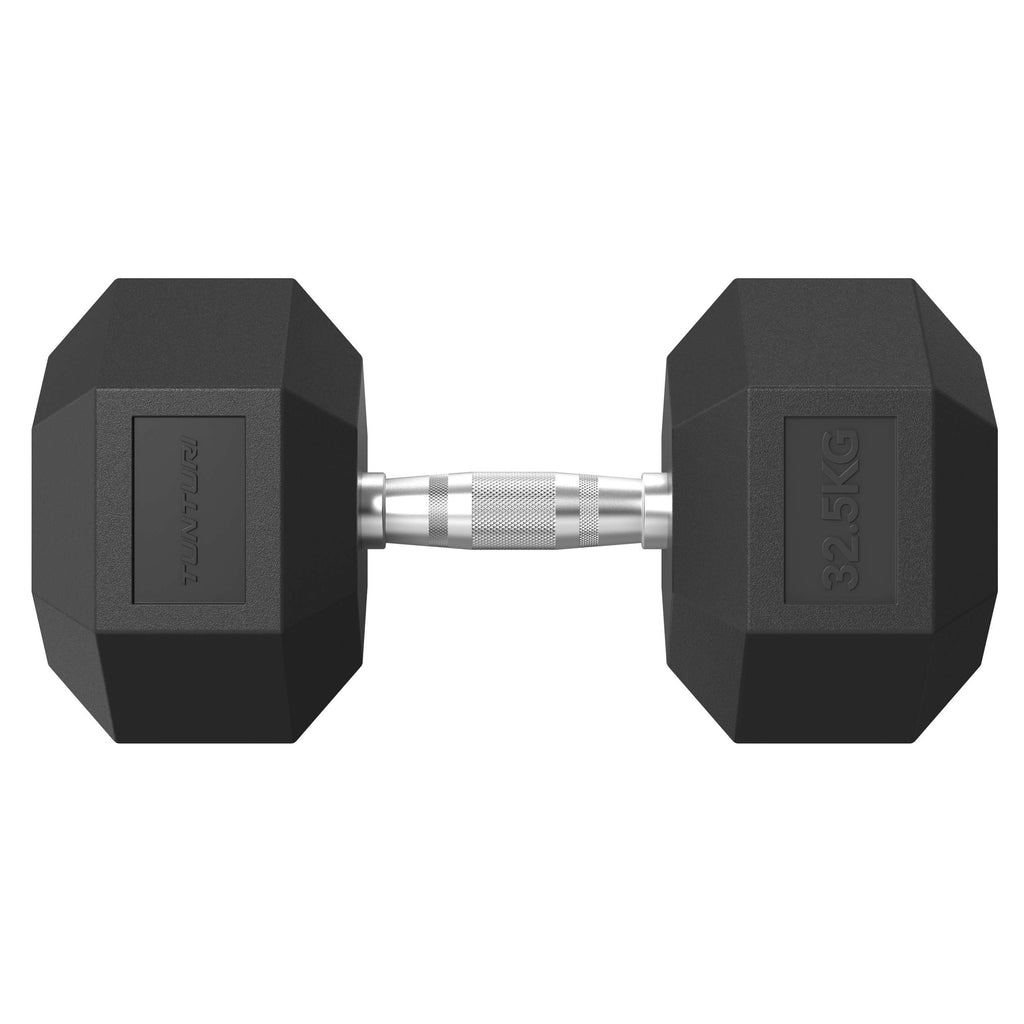 Tunturi Platinum Hex Rubber Dumbbell, 32.5kg afbeelding 2