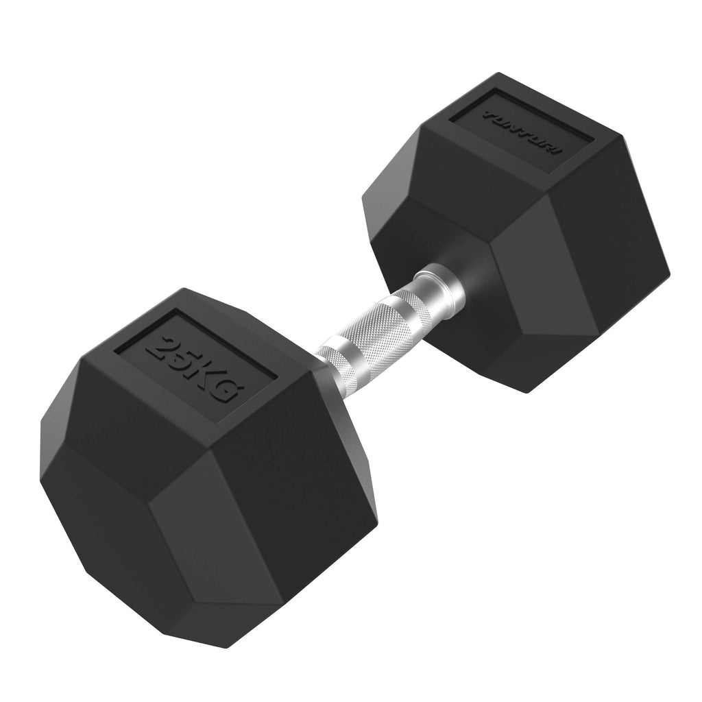 Tunturi Platinum Hex Rubber Dumbbell, 35kg