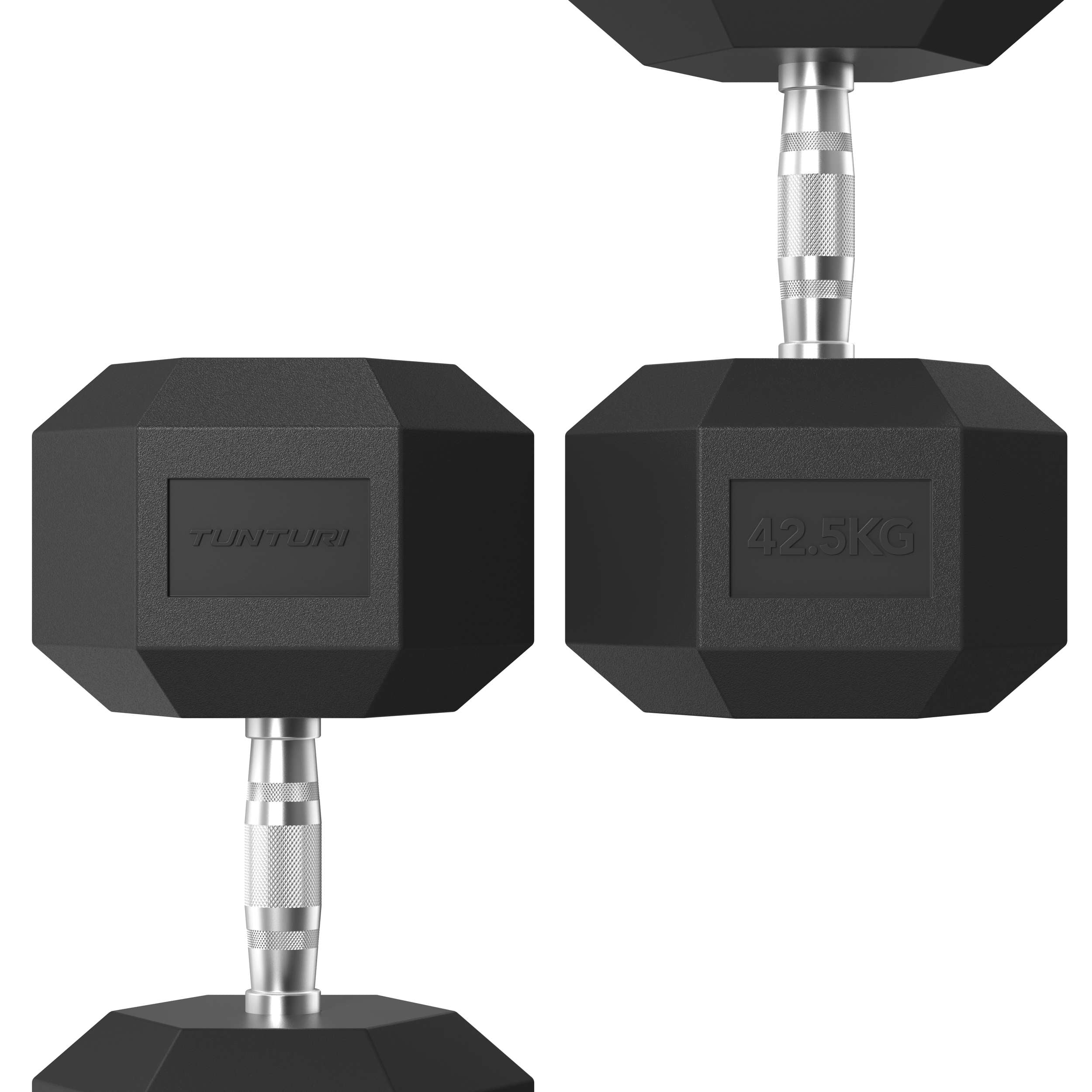 Tunturi Platinum Hex Rubber Dumbbell, 42.5kg afbeelding 3