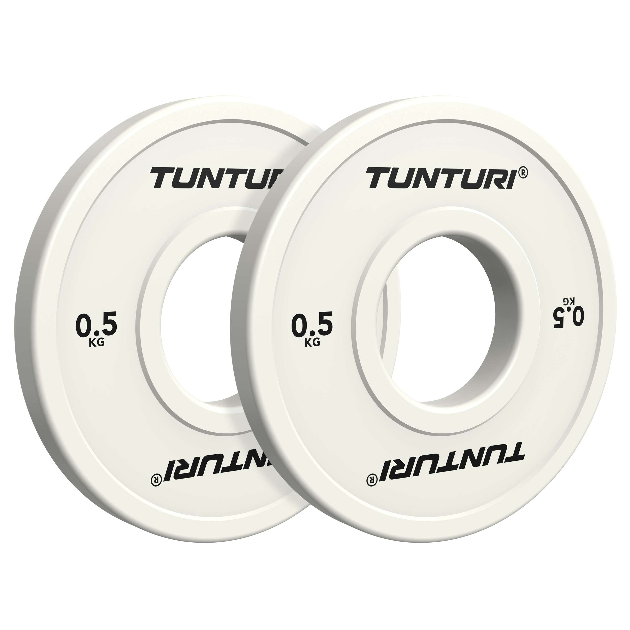 Tunturi Platinum Fractional Plate, White, 0.5kg, pair