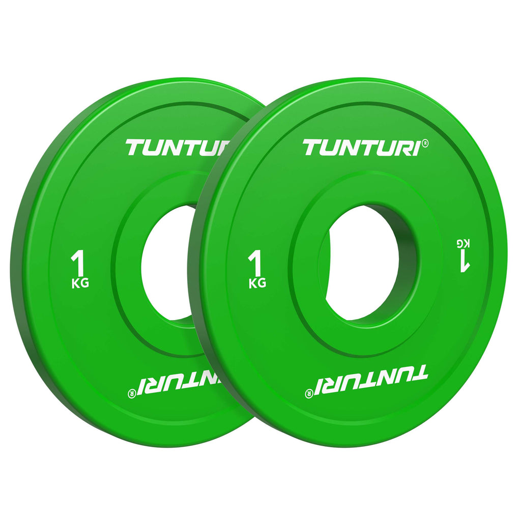 Tunturi Platinum Fractional Plate, Green, 1kg, pair