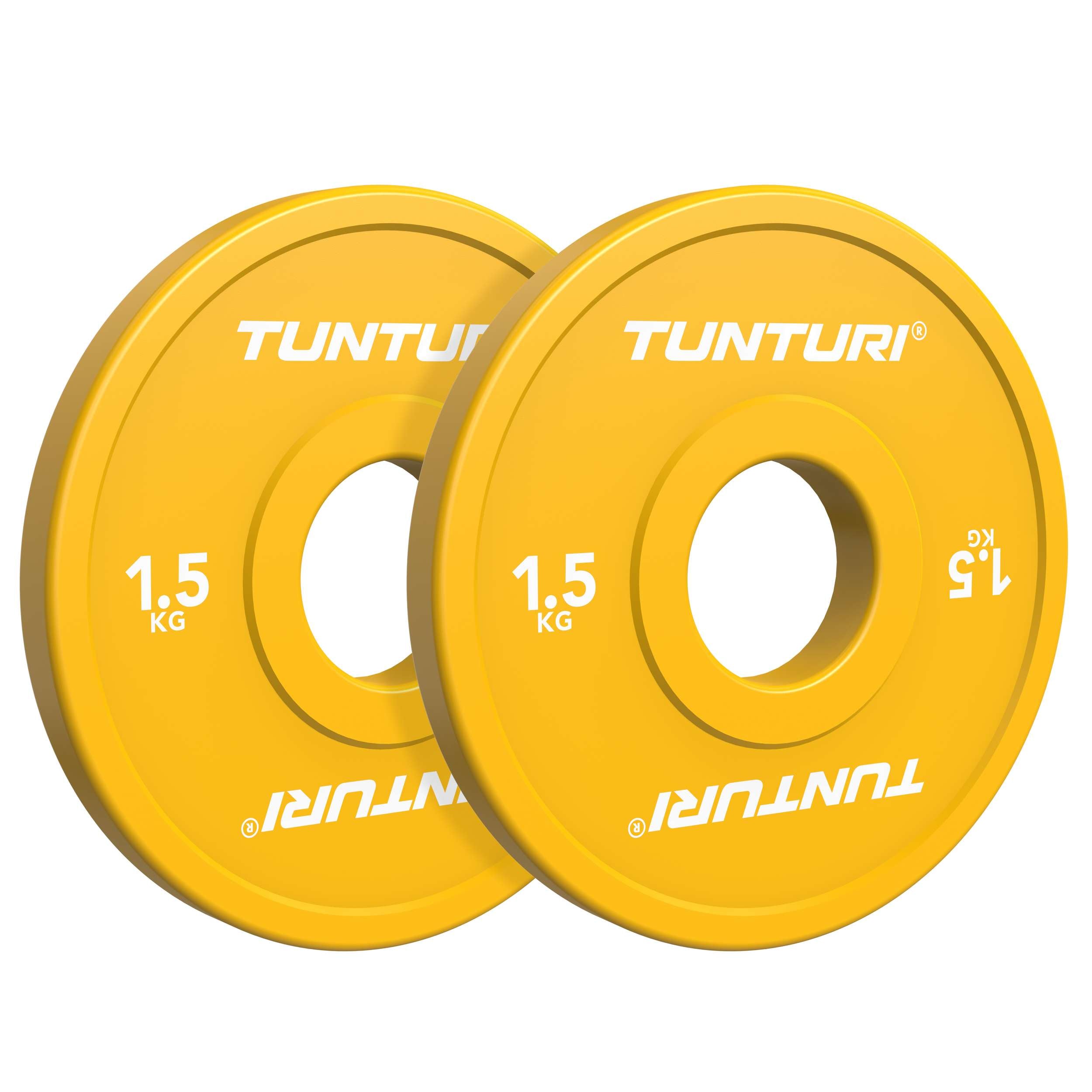 Tunturi Platinum Fractional Plate, Yellow, 1.5kg, pair