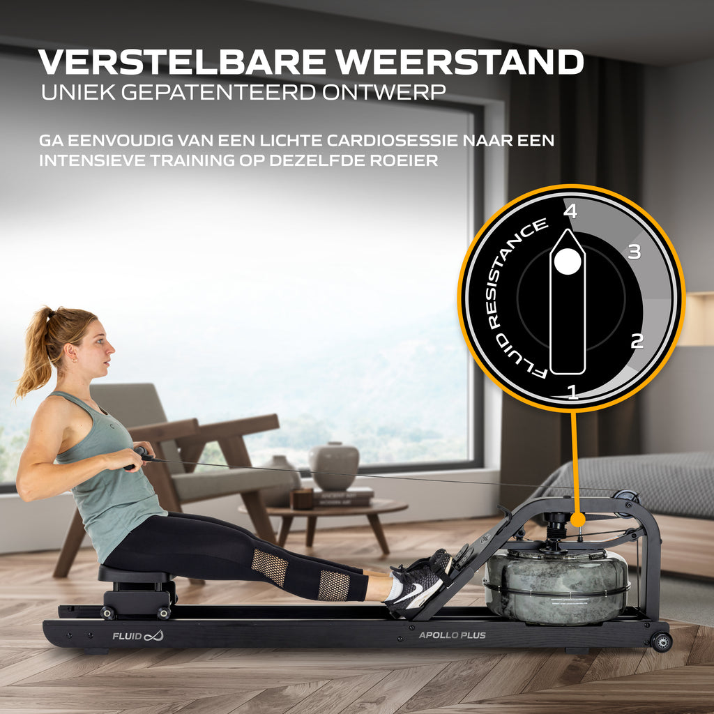 Fluid Rower Apollo Plus Black (1/2) afbeelding 3