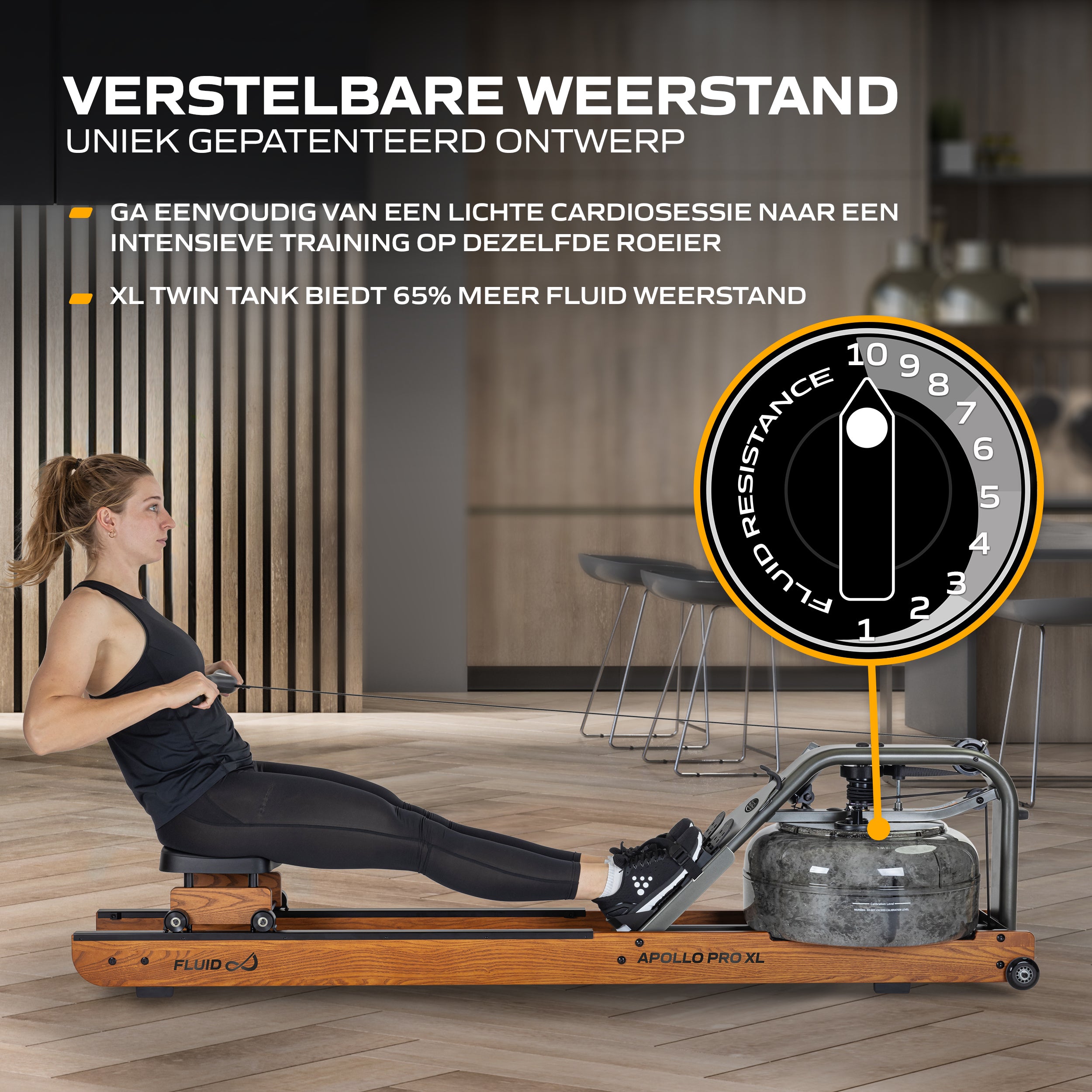 Fluid Rower Apollo Pro XL (1/2) afbeelding 3