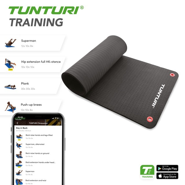Tunturi Fitnessmat Pro 180cm - Black afbeelding 3