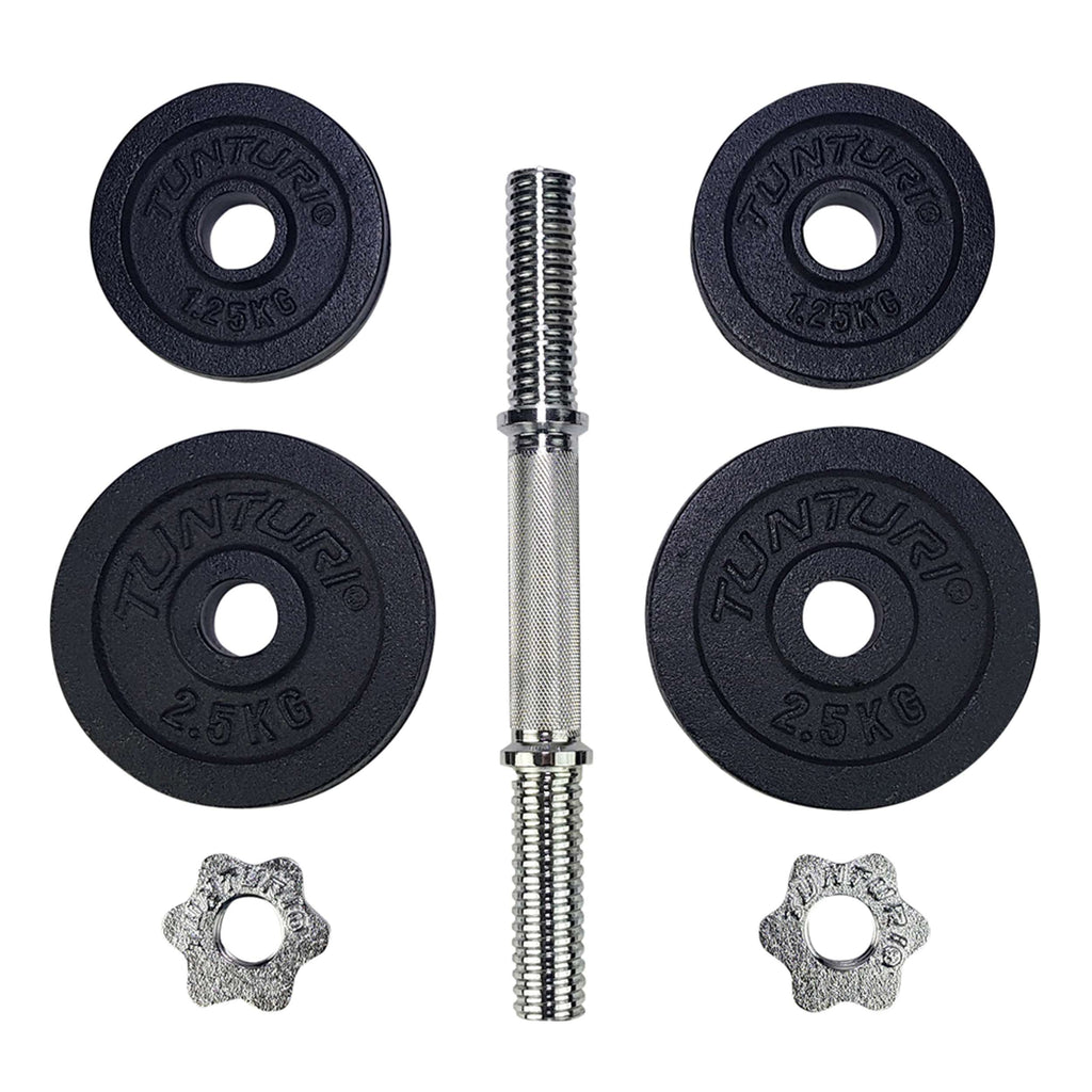 Tunturi Dumbbellset 10kg with 1 Bar Screw afbeelding 2