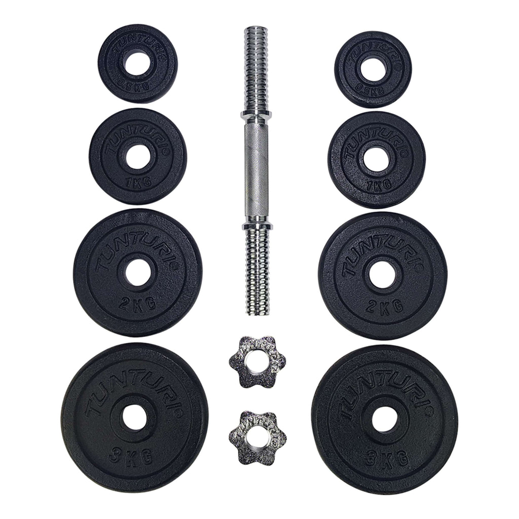 Tunturi Dumbbellset 15kg - with 1 Bar Screw afbeelding 7