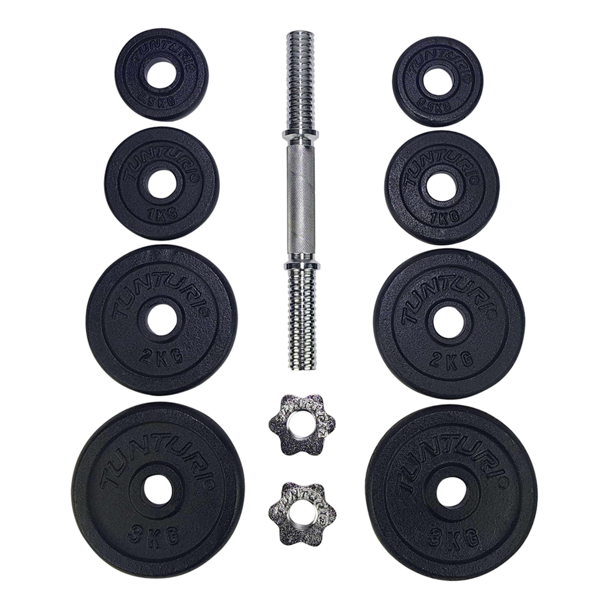 Tunturi Dumbbellset 15kg - with 1 Bar Screw afbeelding 7