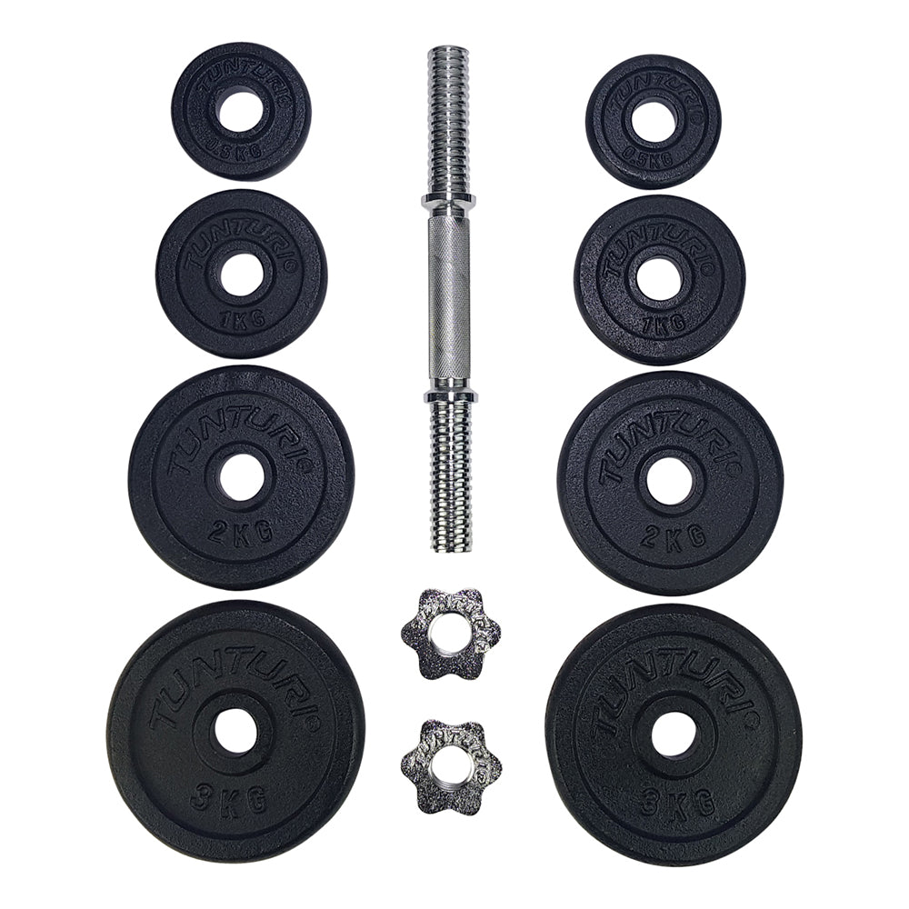 Tunturi Dumbbellset 15kg - with 1 Bar Screw afbeelding 7