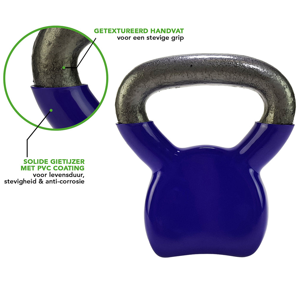 Tunturi Vinyl Kettlebell 4kg - Purple afbeelding 2