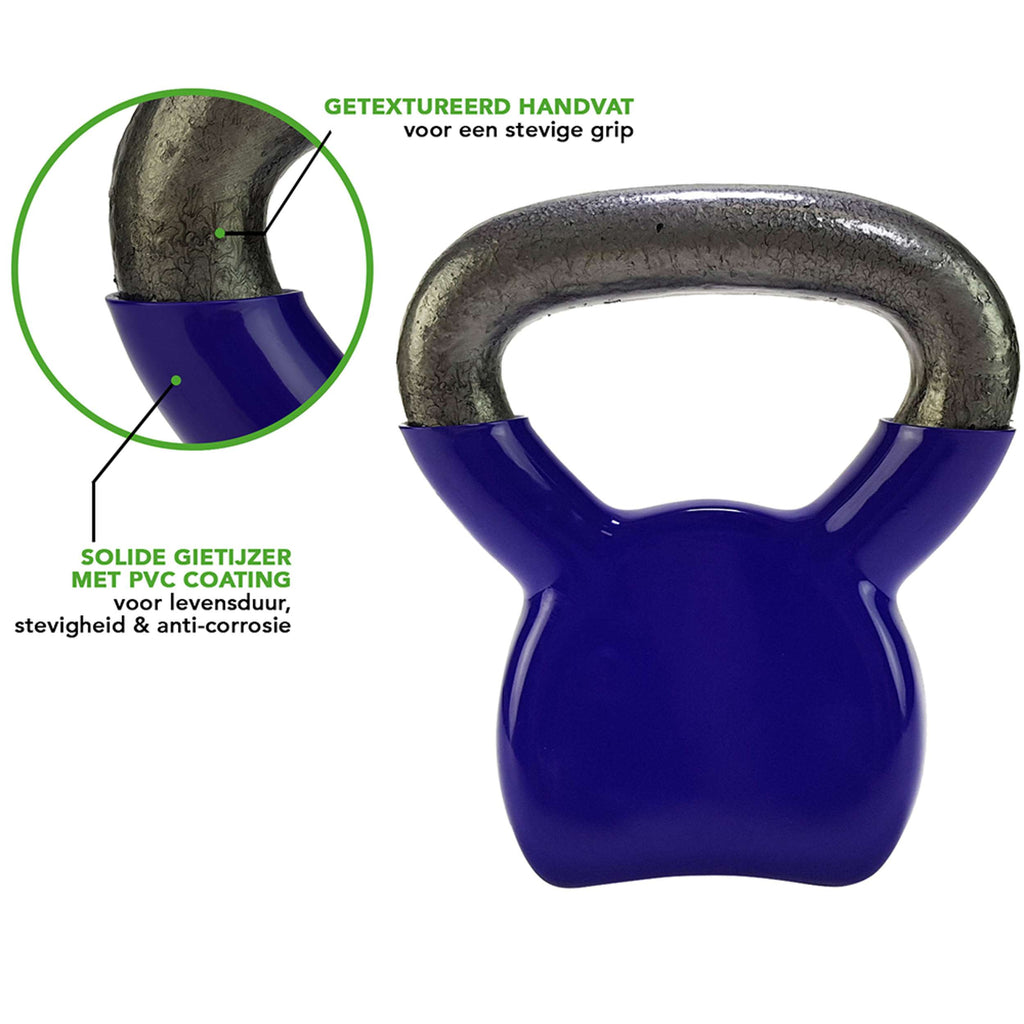 Tunturi Vinyl Kettlebell 4kg - Purple afbeelding 2