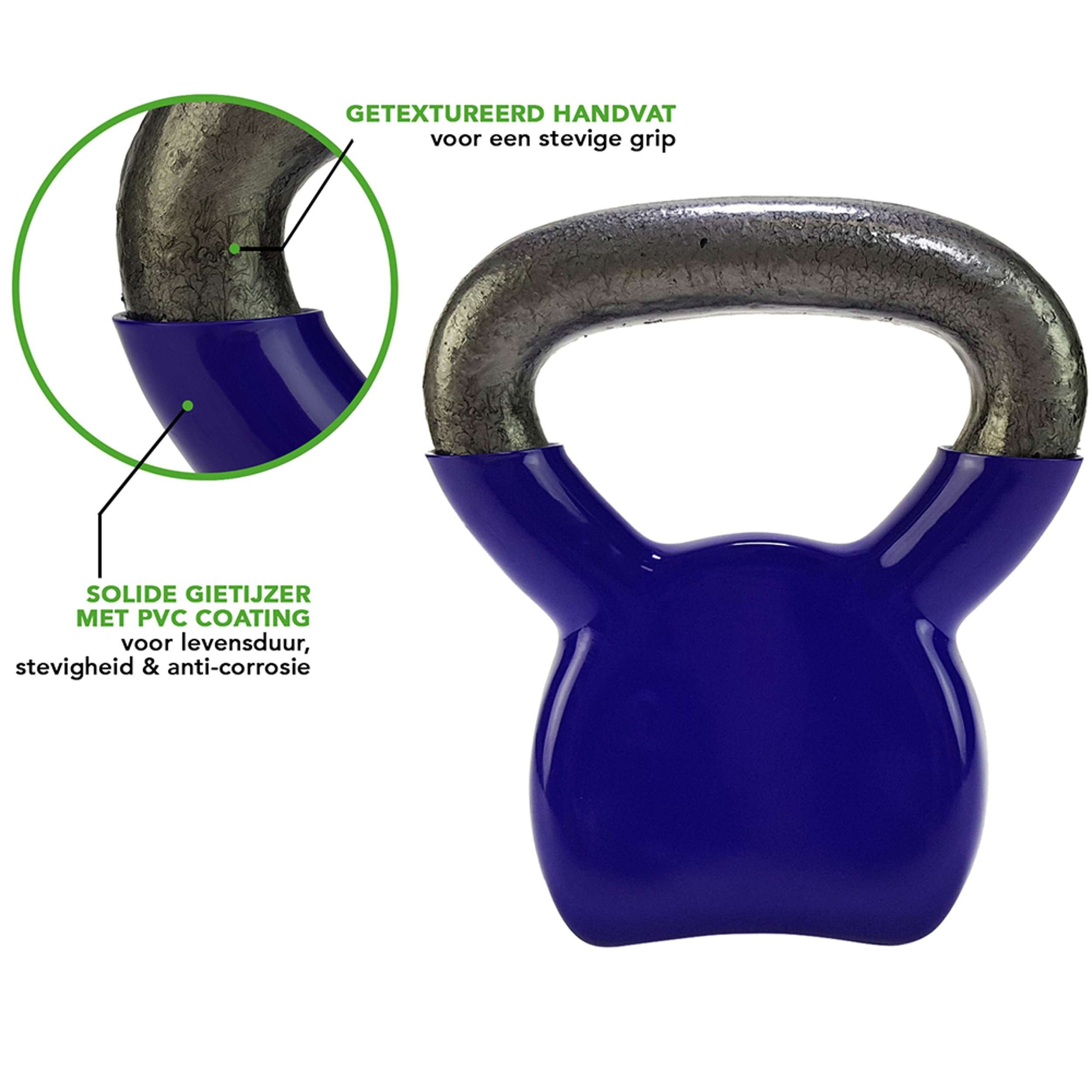 Tunturi Vinyl Kettlebell 4kg - Purple afbeelding 2