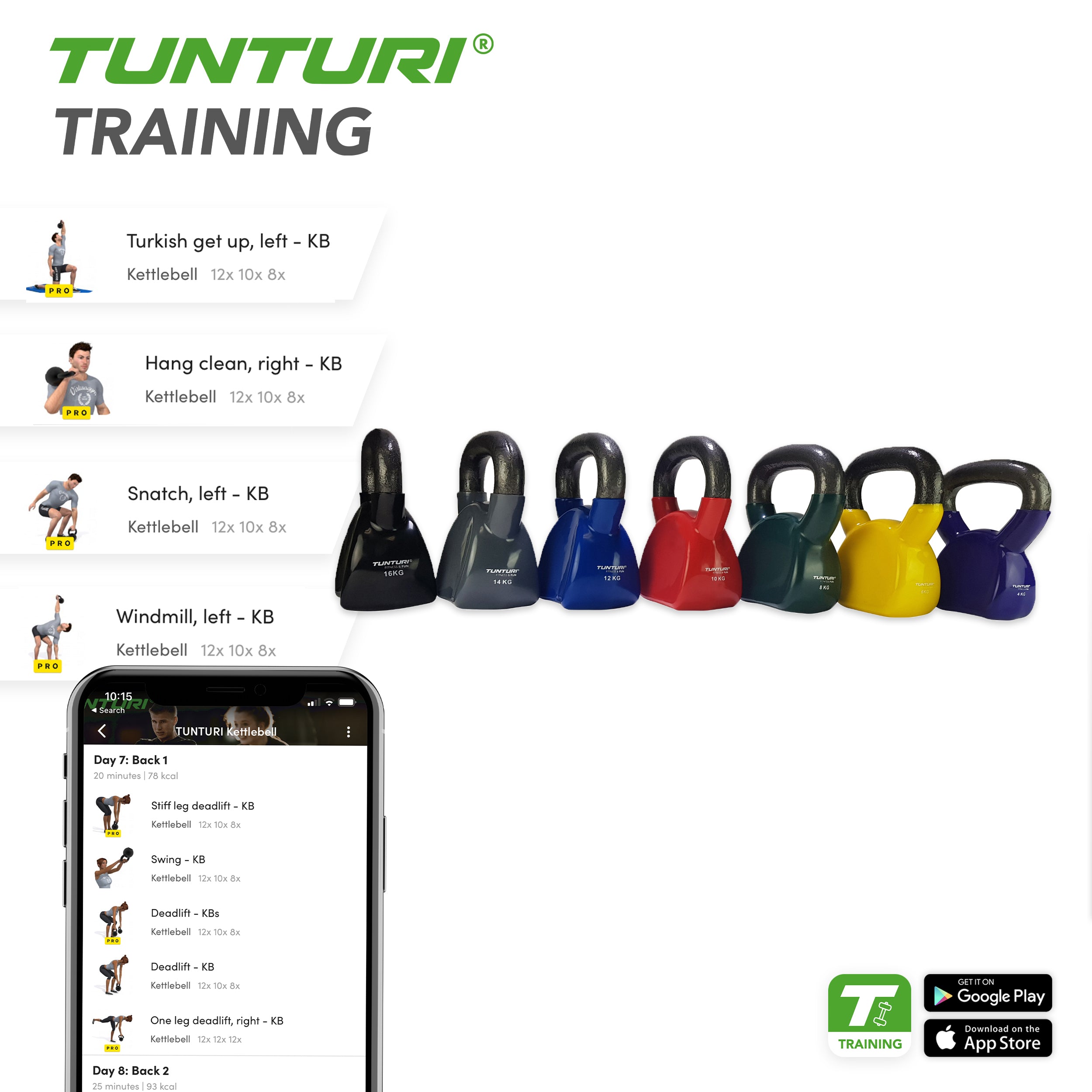 Tunturi Vinyl Kettlebell 4kg - Purple afbeelding 4
