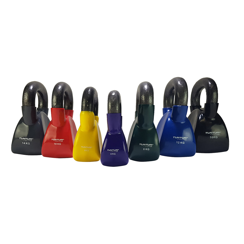 Tunturi Vinyl Kettlebell 14kg- Grey afbeelding 8
