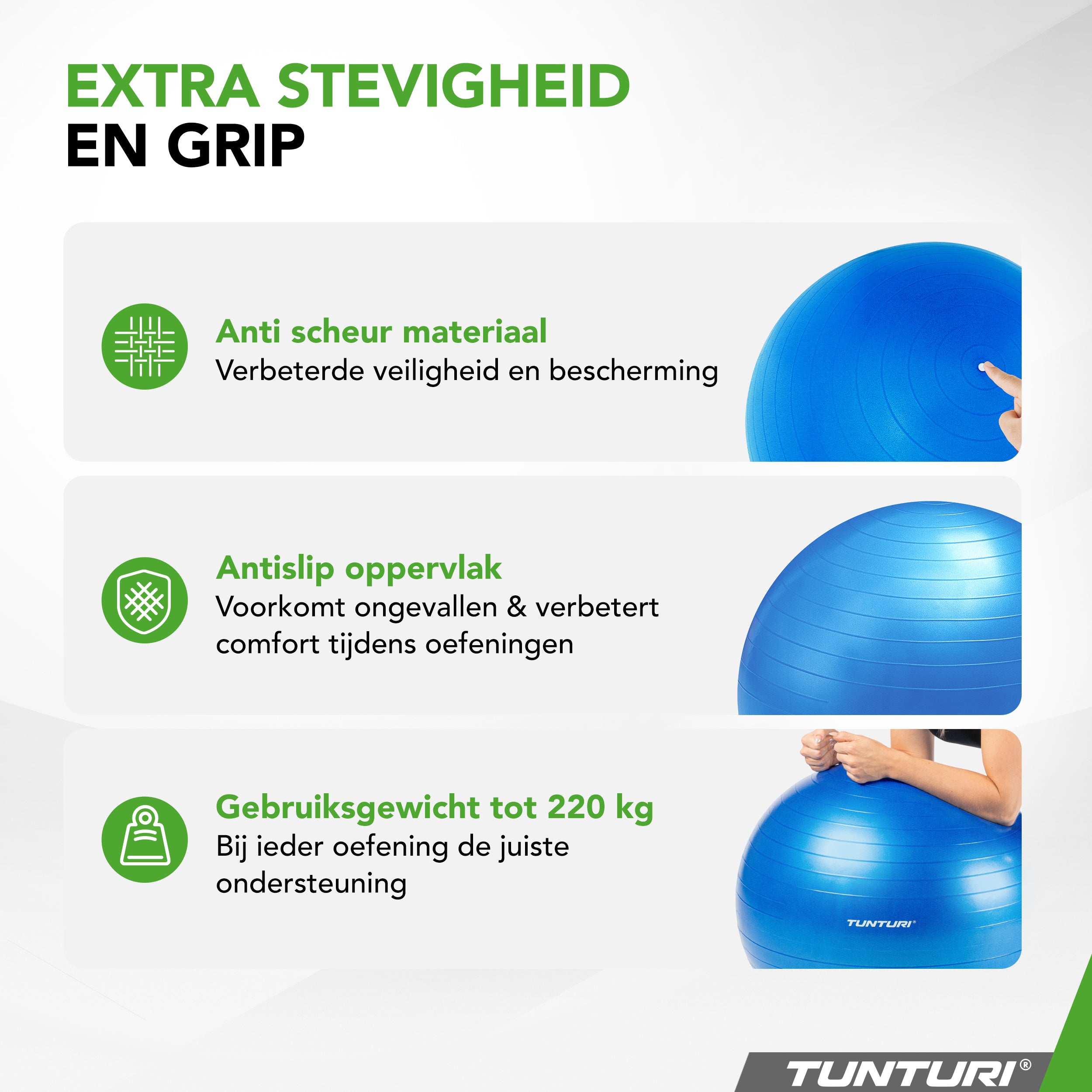Tunturi Gymball 65cm, Blue, Anti Burst afbeelding 4