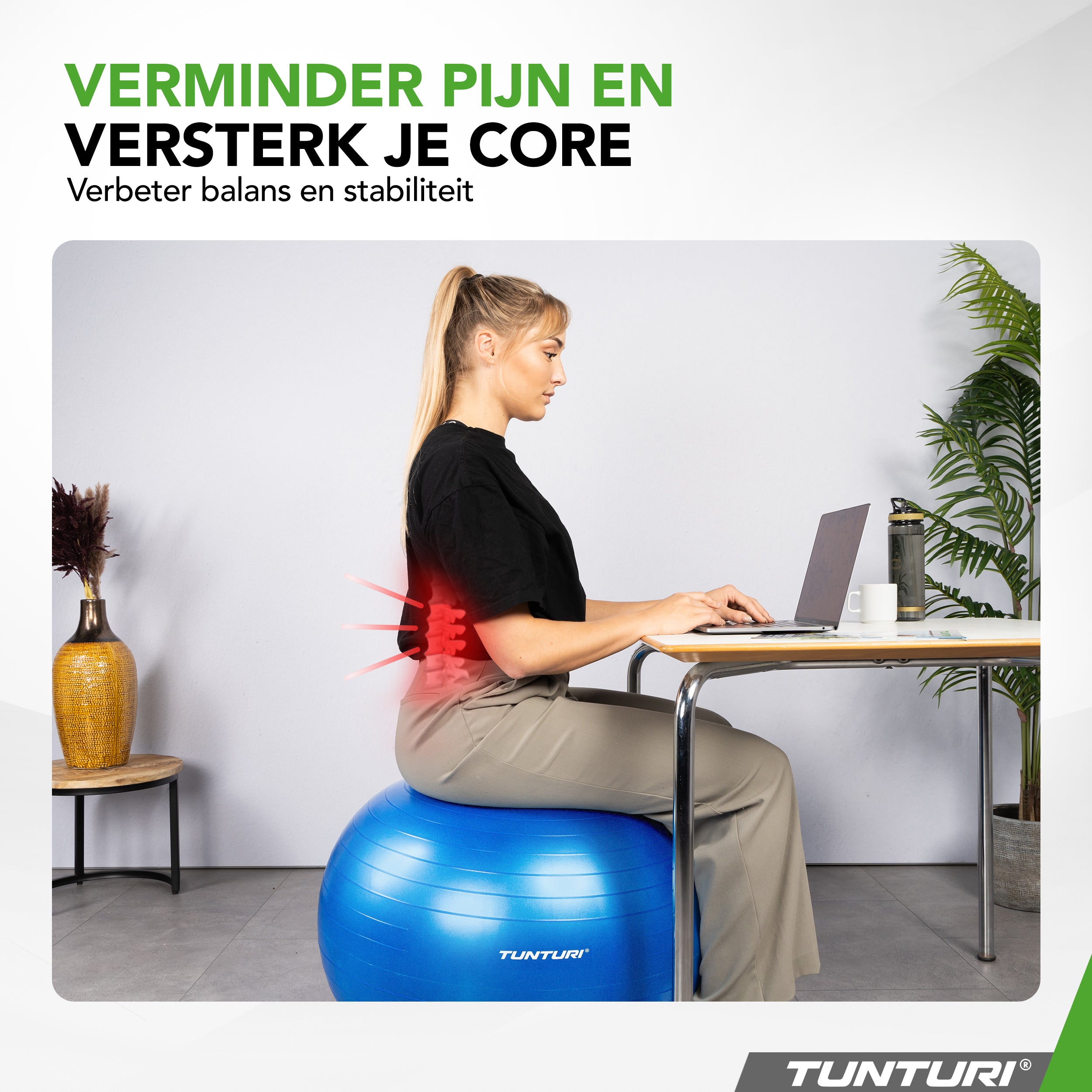 Tunturi Gymball 65cm, Blue, Anti Burst afbeelding 6