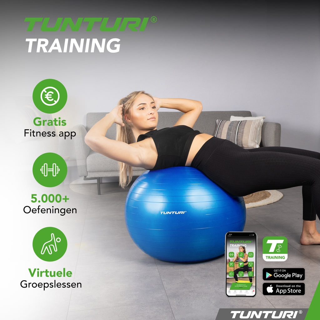 Tunturi Gymball 75cm, Blue, Anti Burst afbeelding 7