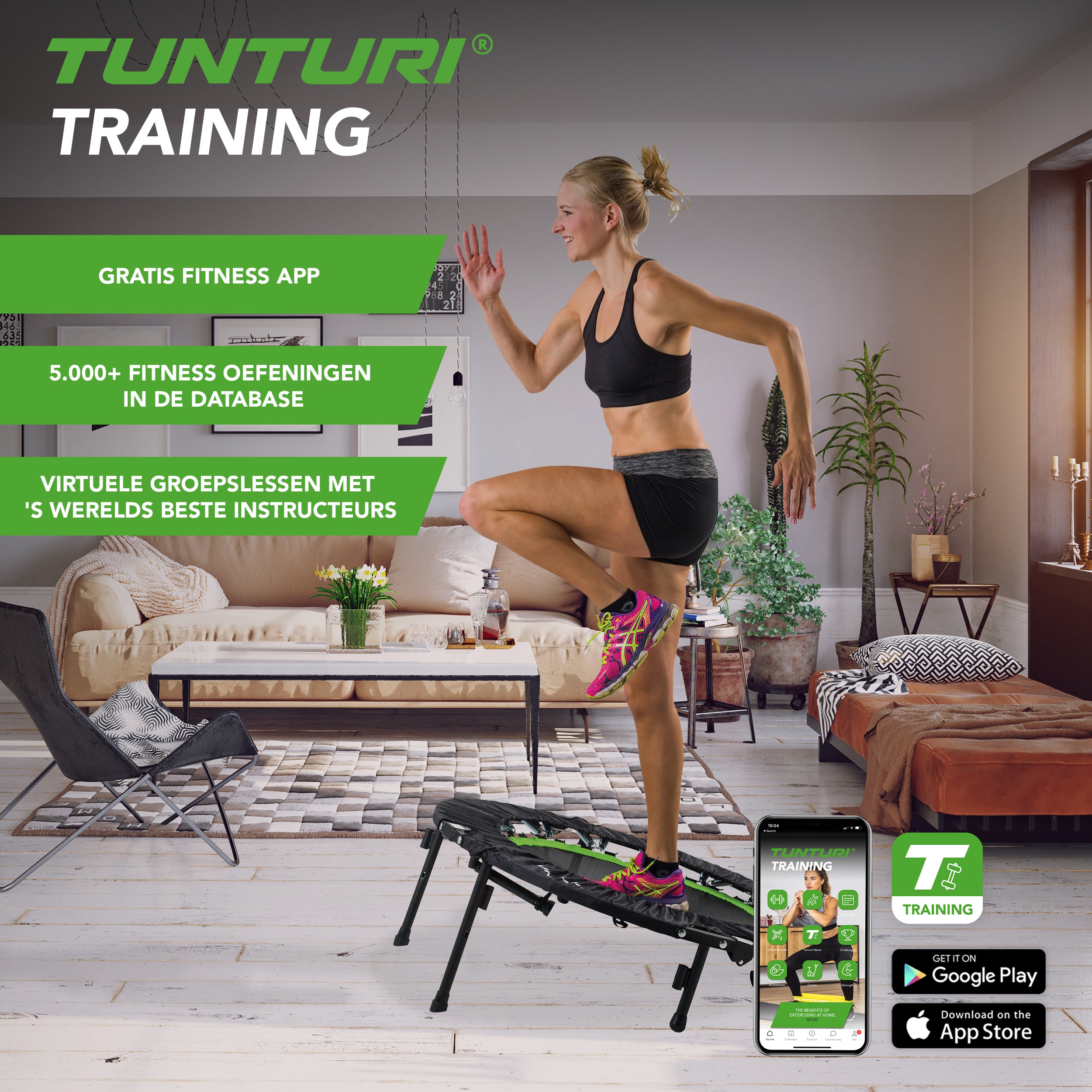 Tunturi 4-folding Fitness Trampoline afbeelding 3