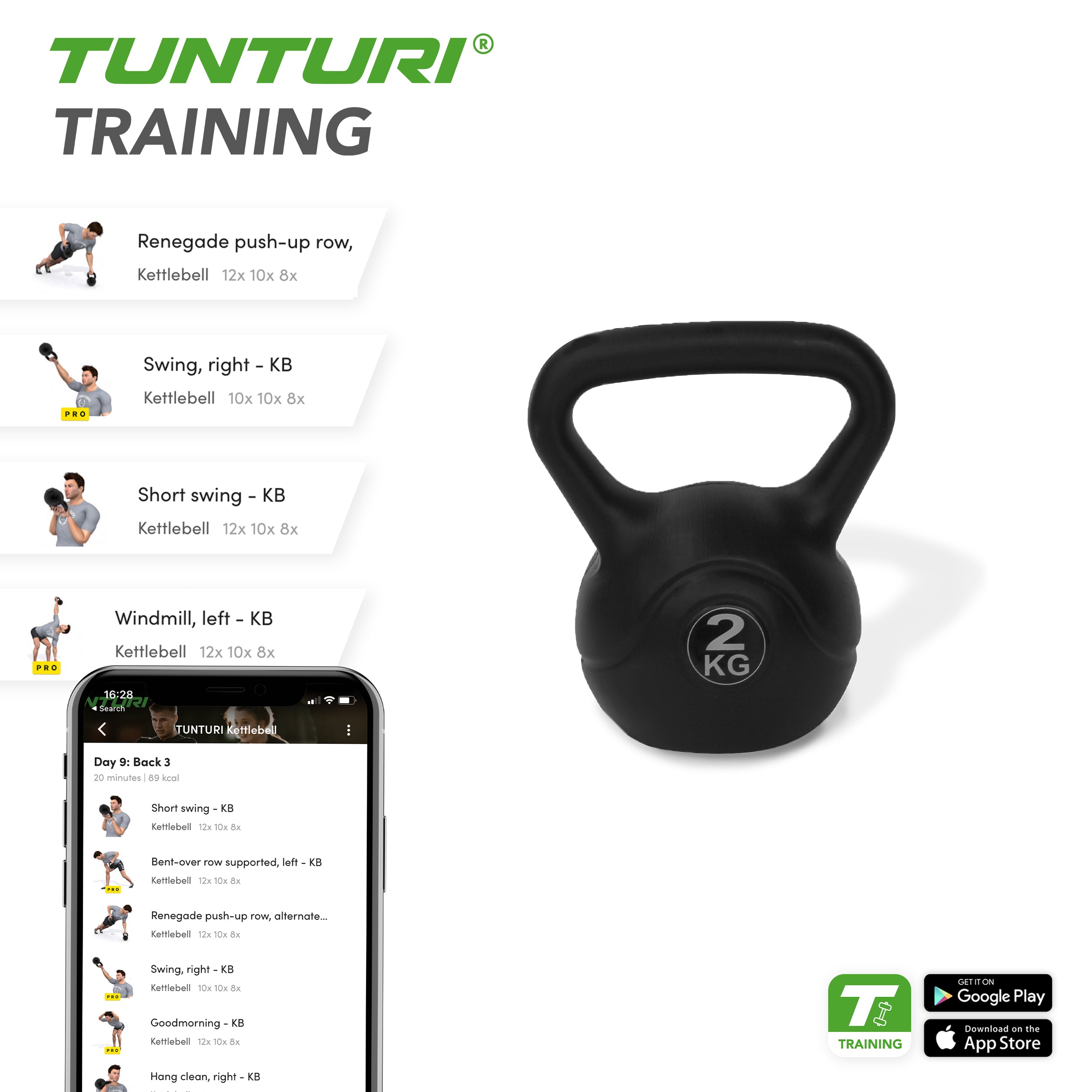 Tunturi PE Kettlebell 2kg afbeelding 4