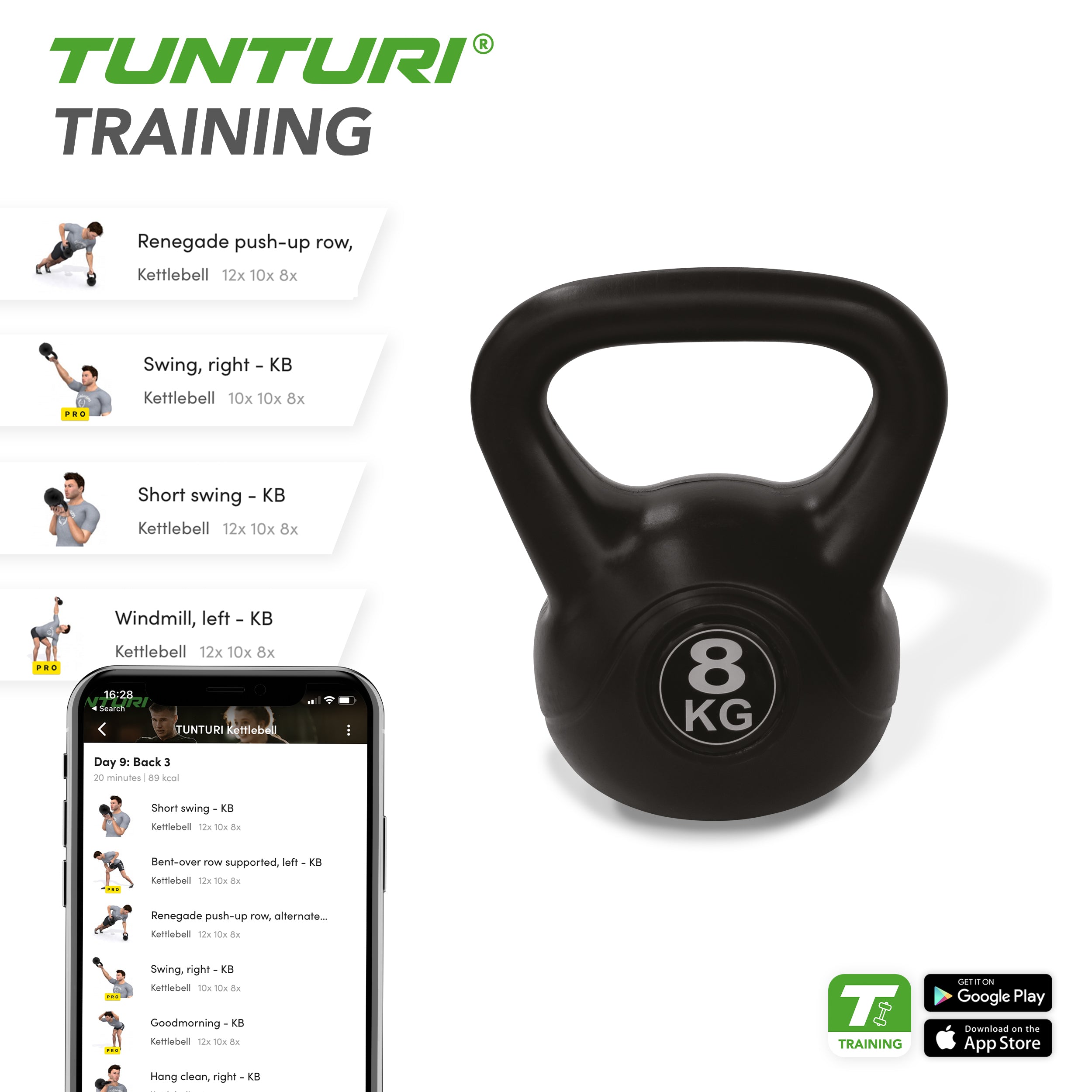 Tunturi PE Kettlebell 8kg afbeelding 4
