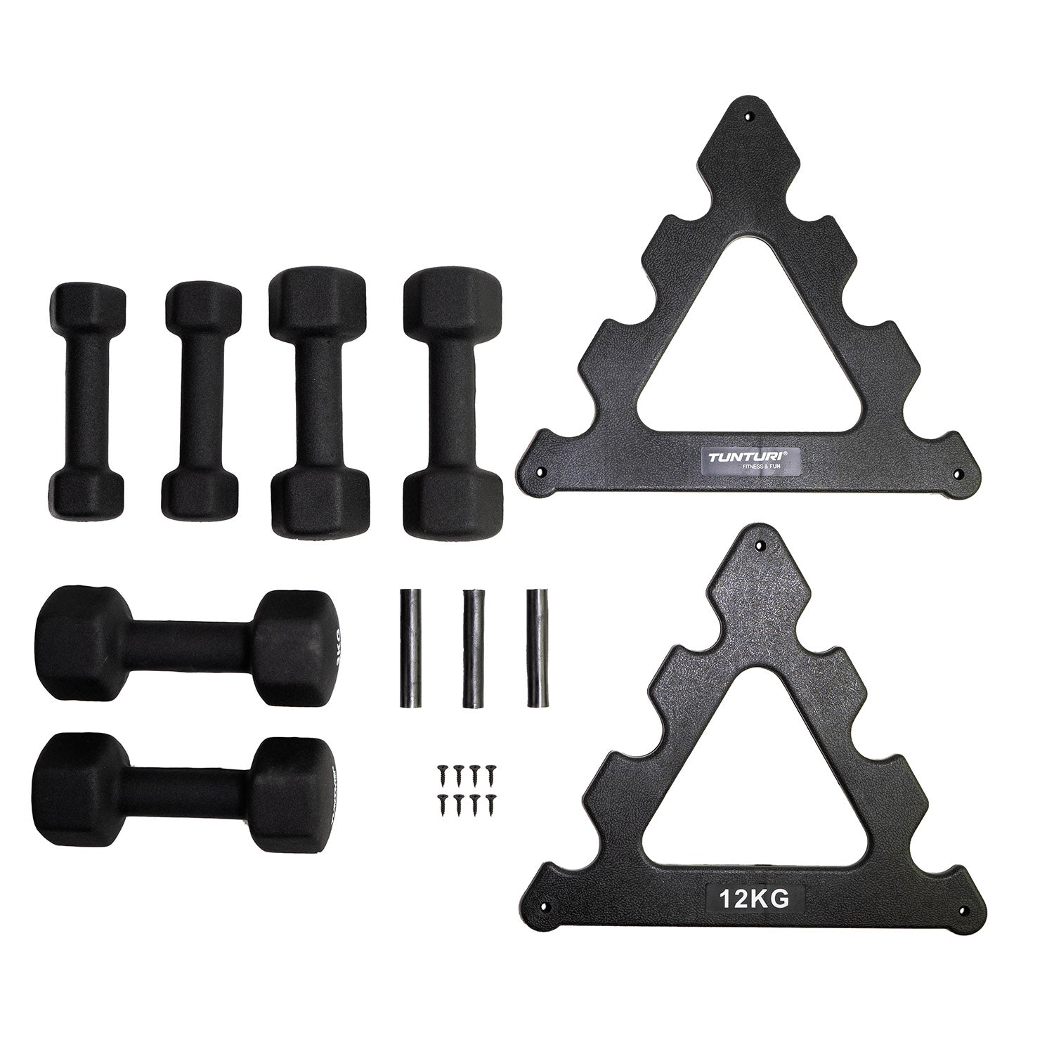 Tunturi Neoprene Dumbellset 3Prs+Stand afbeelding 5