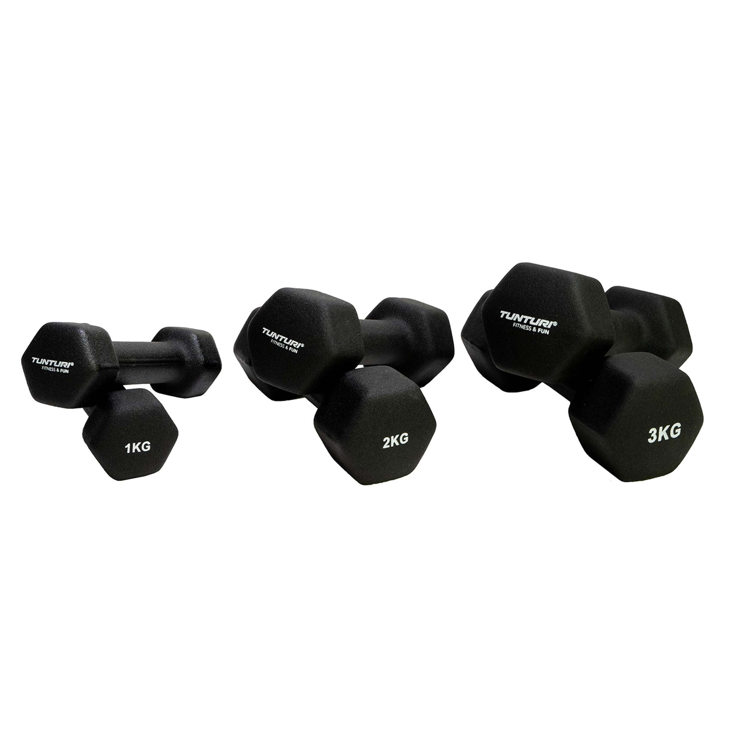 Tunturi Neoprene Dumbellset 3Prs+Stand afbeelding 10